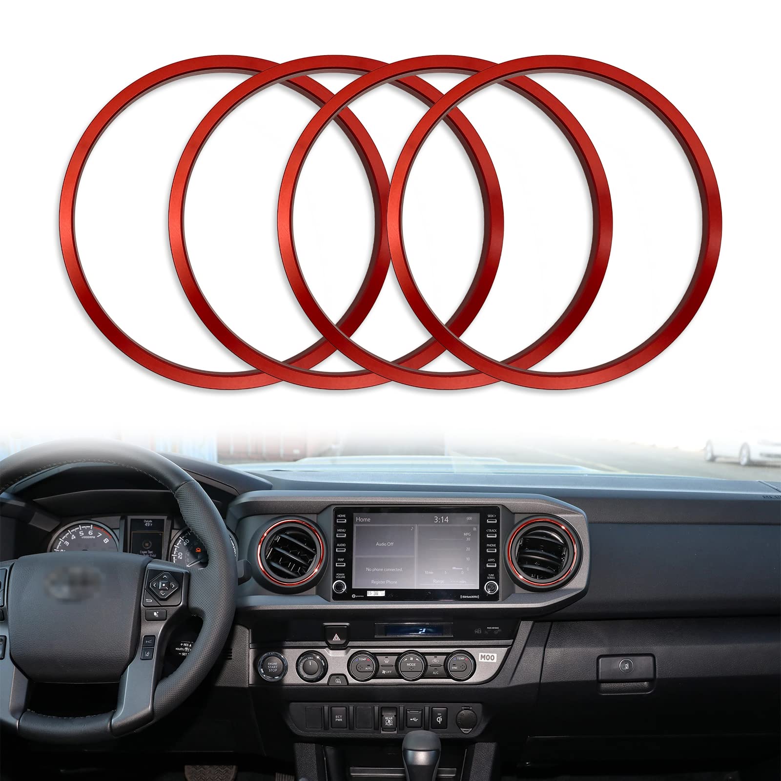4 Pcs Compatible with 2016-2022 Tacoma A/C Outlet Vent Accessories and Applicable to 2023 Toyota Tacoma Premium Aluminum Alloy A