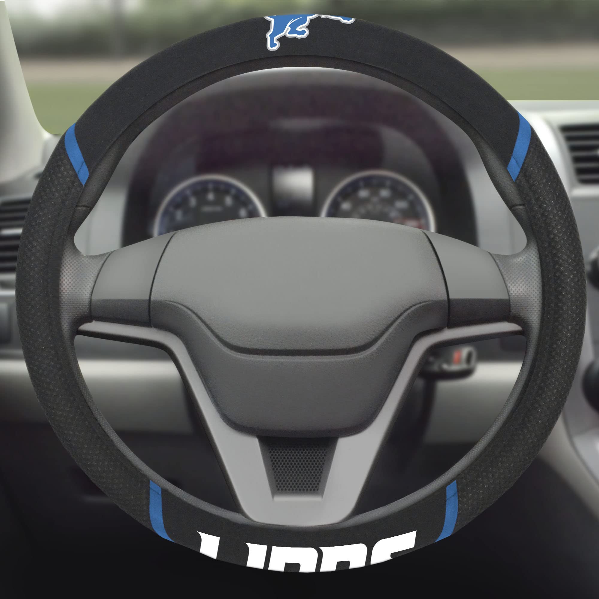 Fanmats 15196 Detroit Lions Embroidered Steering Wheel Cover