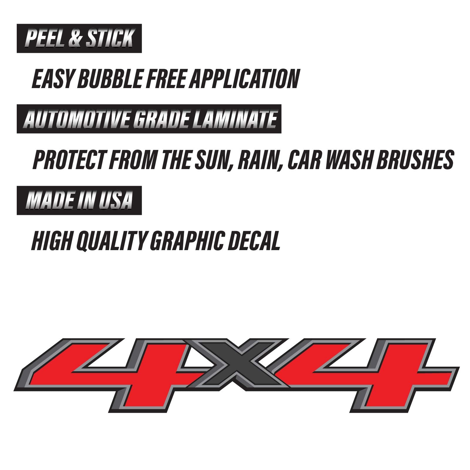 4X4 Truck Decals 2014-2017 Bedside Replacement Stickers (Oem 4Pcs)
