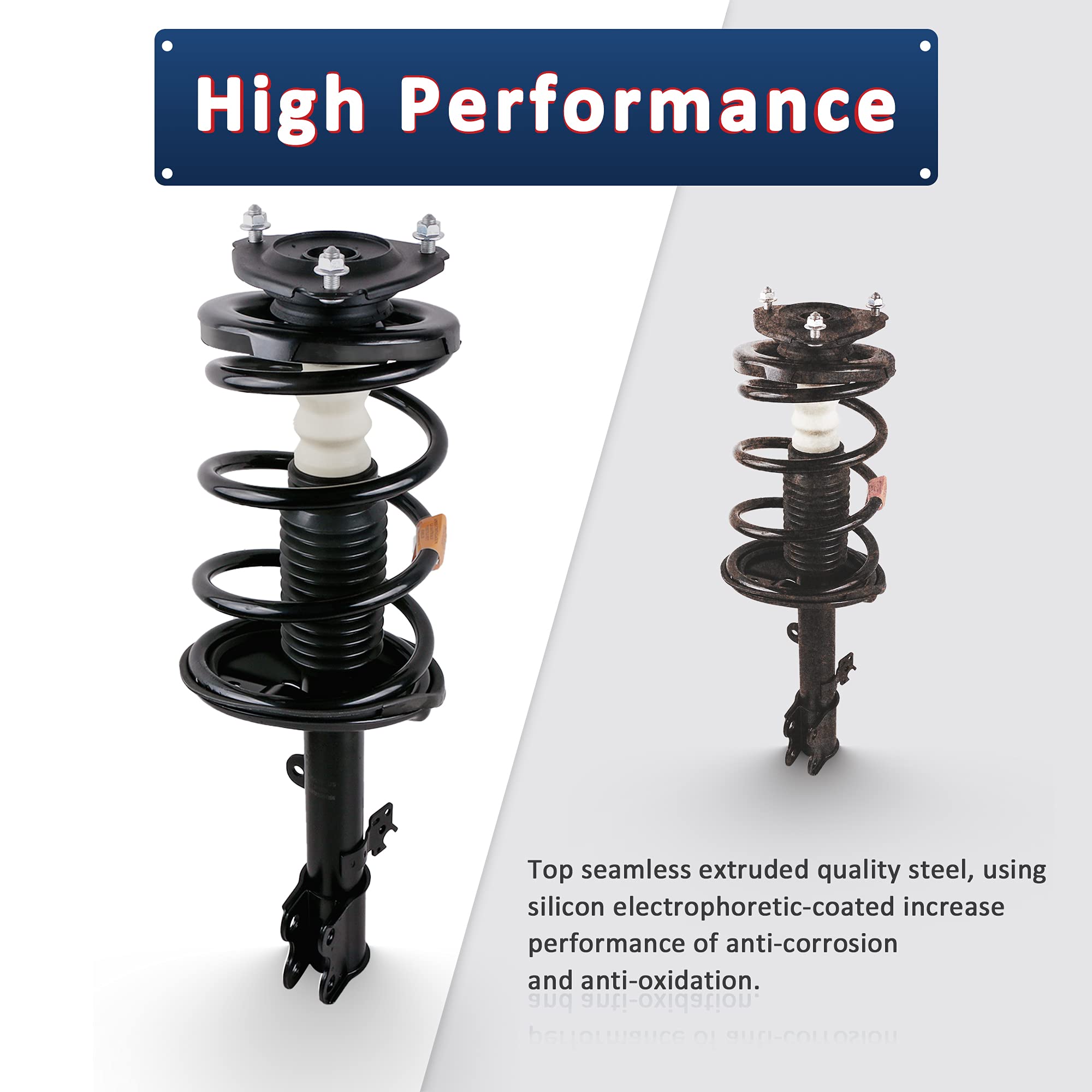 Mostplus Front Passenger Side Strut Spring Coil Springs Shock Absorber 172307 Compatible For 2006-2012 Toyota Avalon (Front Both