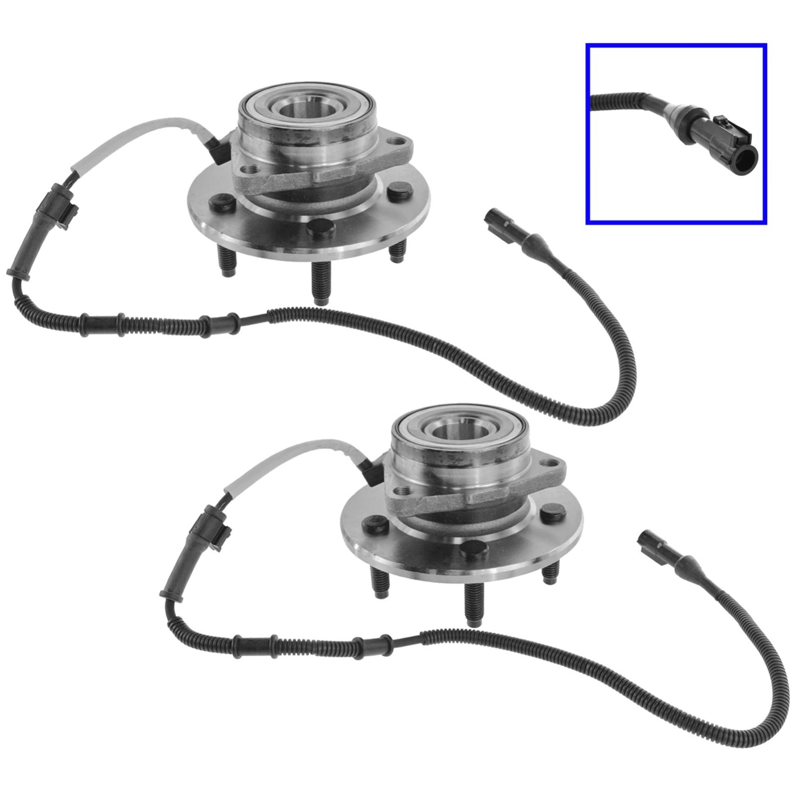 Trq Front Wheel Hub Bearings Assembly Set Compatible With 2000-2004 Ford F-150 2004 F-150 Heritage