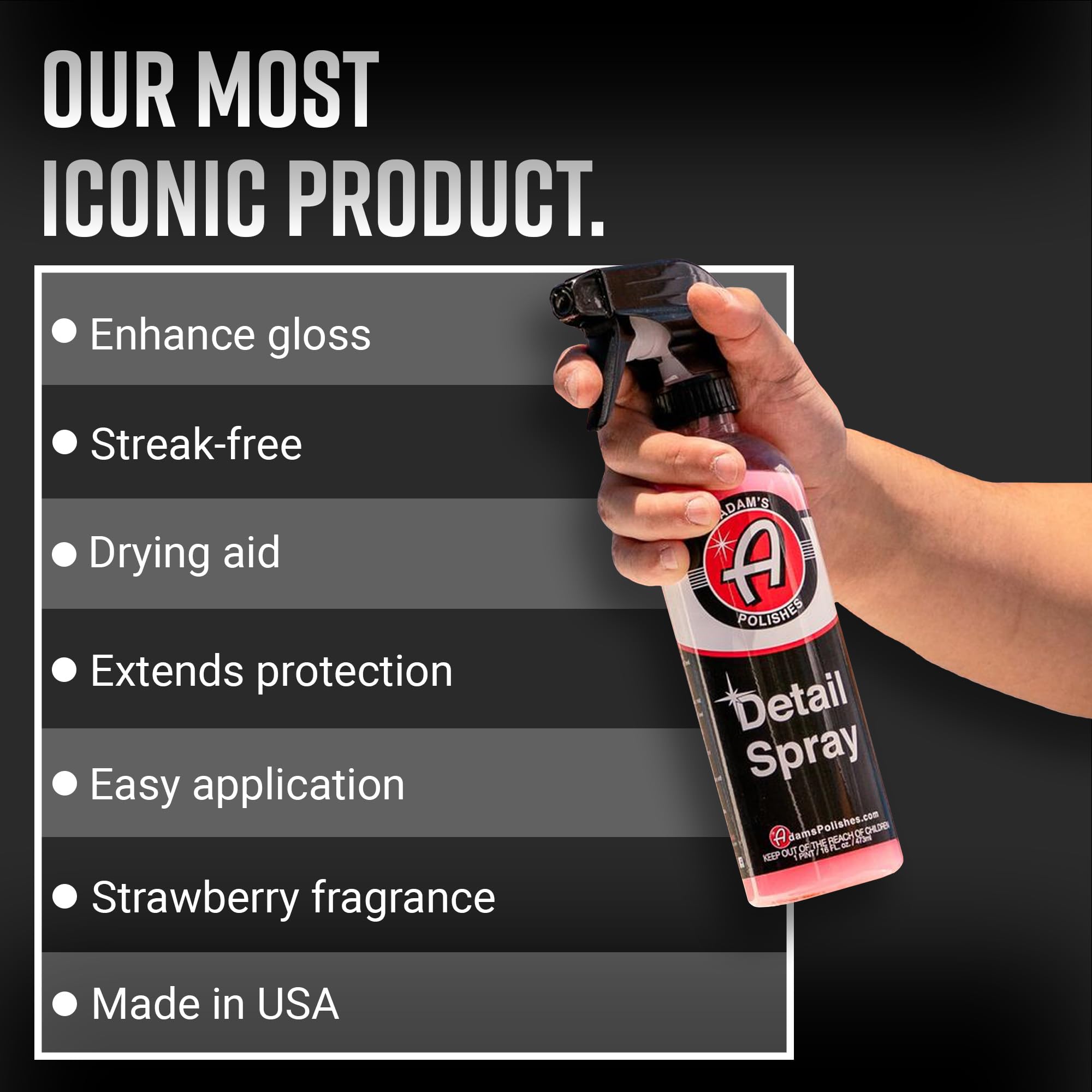 Adam'S Polishes Detail Spray (2-Pack) - Quick Waterless Detailer Spray For Car Detailing | Polisher Clay Bar & Car Wax Boosting