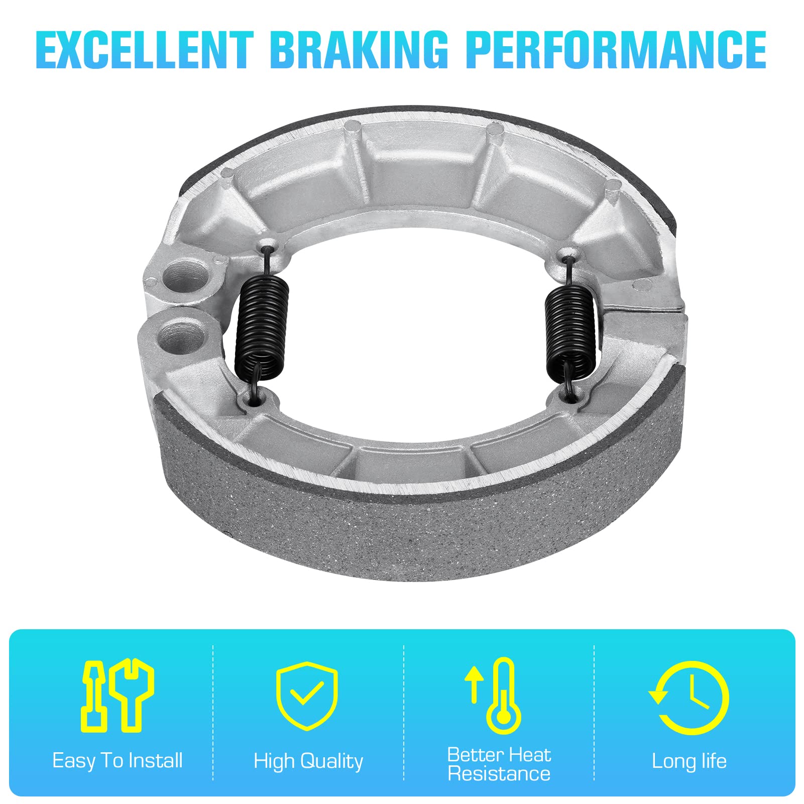 Front Brake Pads Rear Brakes Shoes for Honda Rubicon 500 TRX500 FA/FAA 2005-2014, FGA GPScape 2005-2008, Foreman 500 2x4 4x4 FE