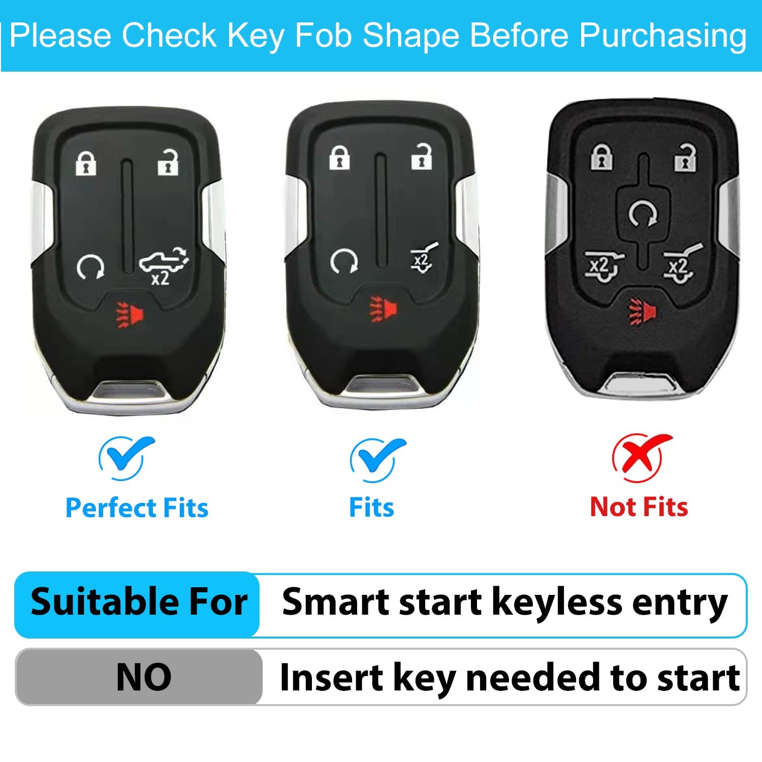 Ollen 5-Button Tpu Key Fob Cover, Fit For Gmc Acadia 2017-2025, For Terrain 2018-2025, For Sierra 2019-2025, For Chevy Silverado 2019-2022, Full Protection Soft Tpu Key Case, With Bling Ring, Green