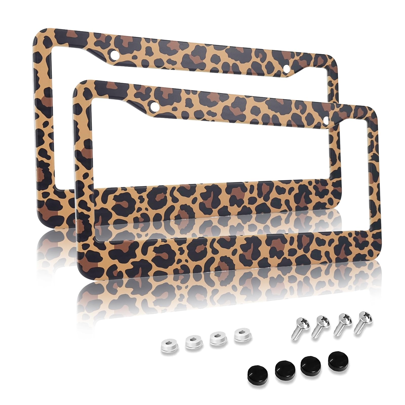 Leopard Cheetah Print License Plate Covers Leopard Cheetah License Plate Frame Leopard Cheetah License Plate Holders Cheetah Leo