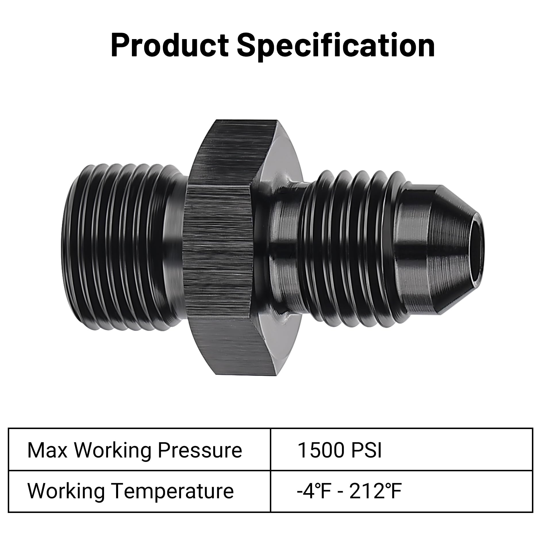 Evil Energy 4An Male Flare To M12 X 1.0Mm Male Metric Fitting Adapter Aluminium Alloy 2Pcs