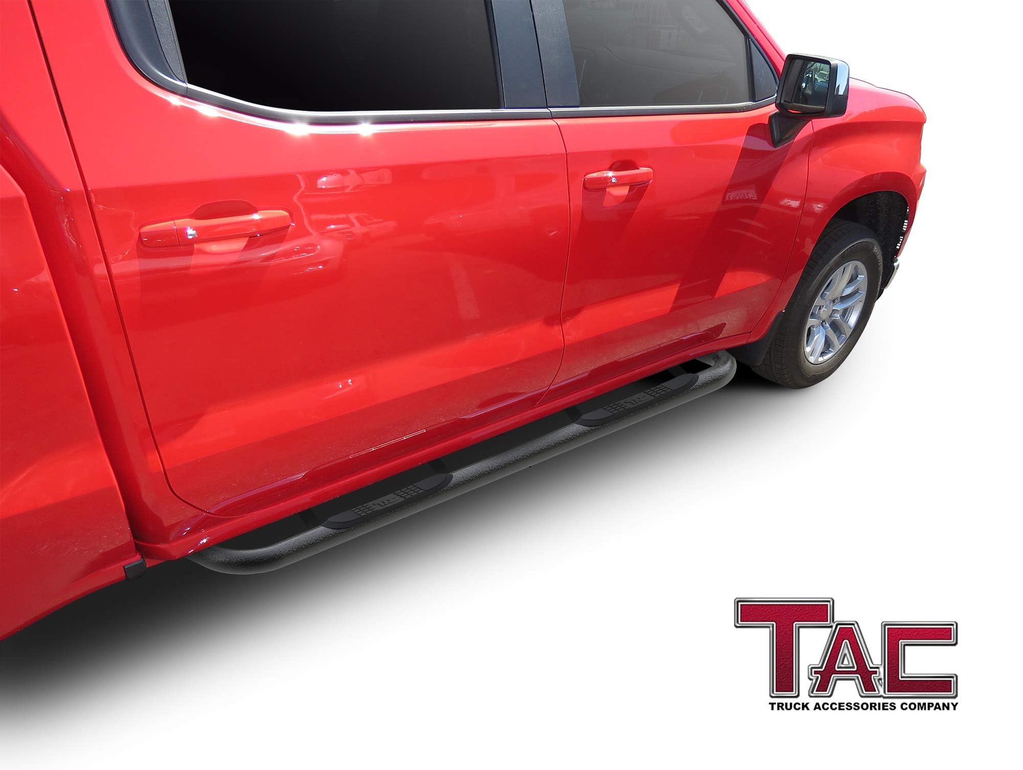 Tac Side Steps Running Boards Fit 2019-2024 Chevy Silverado/Gmc Sierra 1500 | 2020-2024 Silverado/Sierra 2500 3500 Crew Cab Truck Pickup 3' Texture Black Side Bars Nerf Bars Off Road 2Pcs