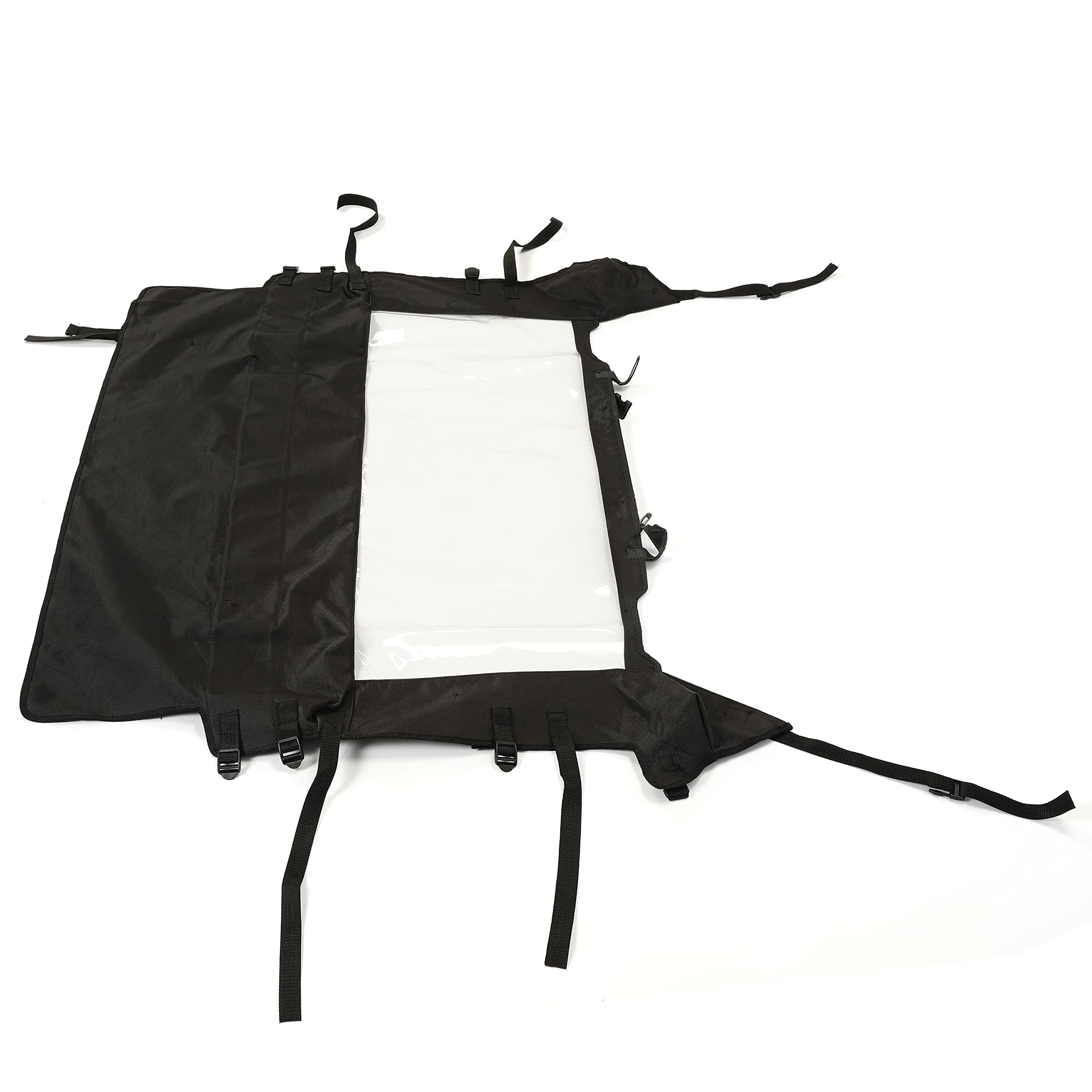 HECASA Rear Windshield for 2014-2022 Polaris RZR 900/1000 XP 4 Turbo, Soft Windproof Vinyl Cover, Black