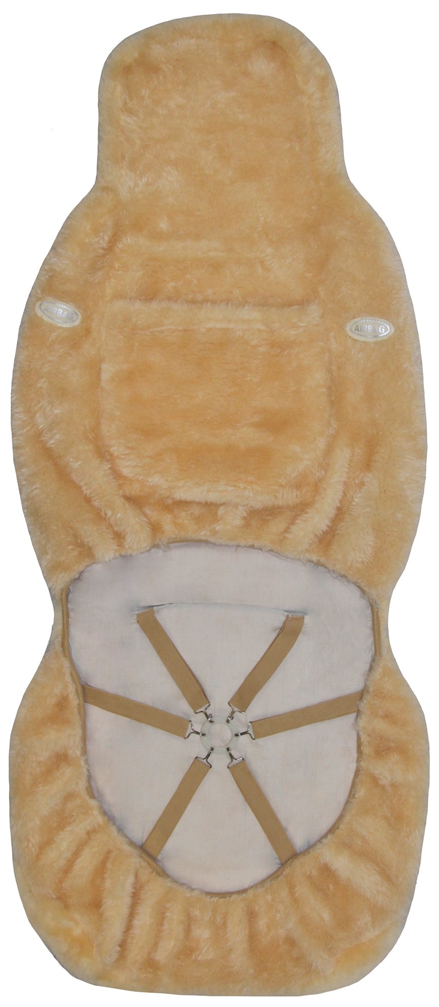 Eurow Sheepskin Seat Cover, Beige, 56"x23", Model 1-SAB-XL-A, Premium Quality