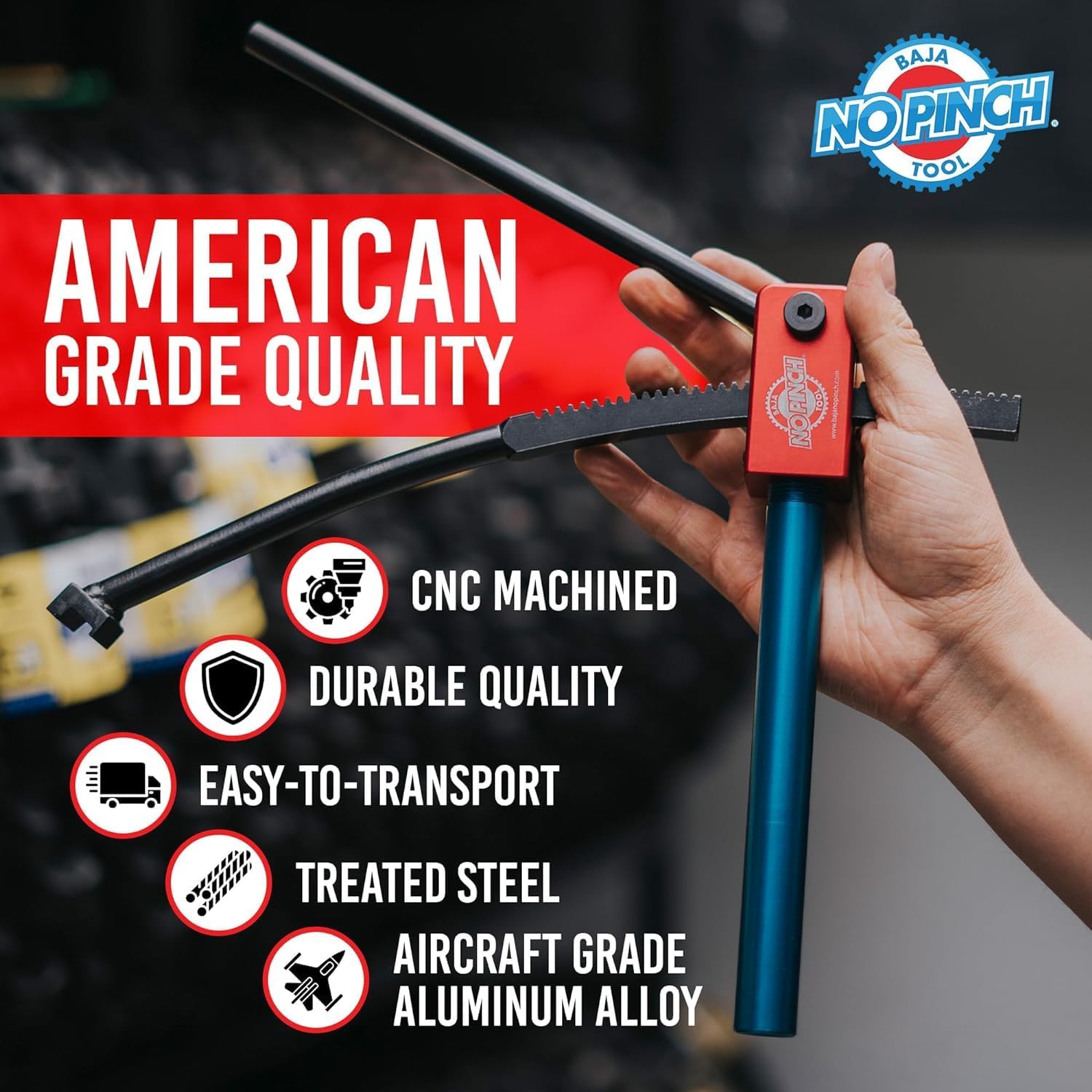 BAJA NO PINCH Tire Changing Kit - Aluminum Dirt Bike Tool for 16"-21" Wheels - Compact, Easy Mount for Enduro & Motocross - Silver