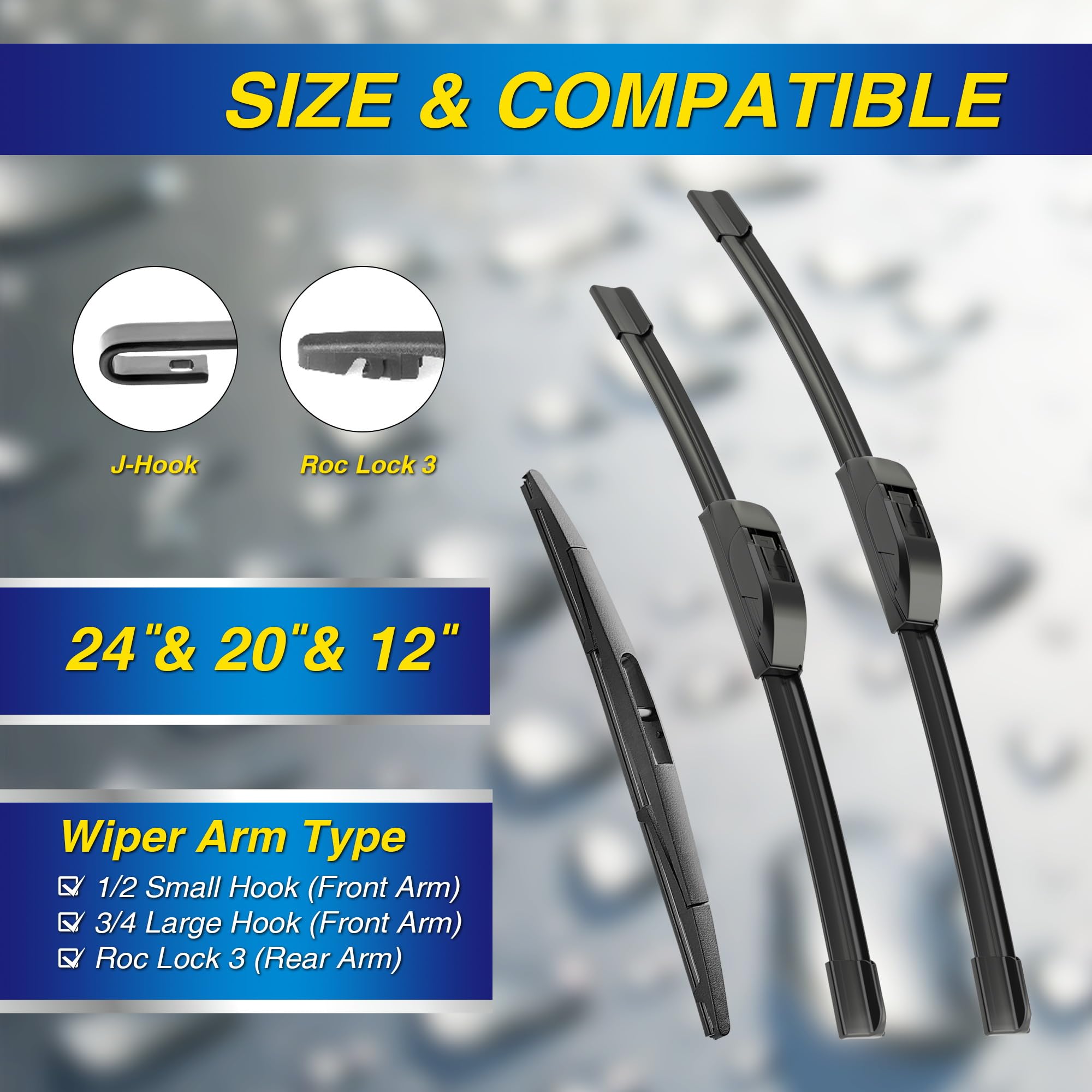 5 Plus Silicone Windshield Wipers Replacement For 2014-2018 Bmw X5 Wiper Blades(Set Of 3),Automotive Replacement Windshield Wipe