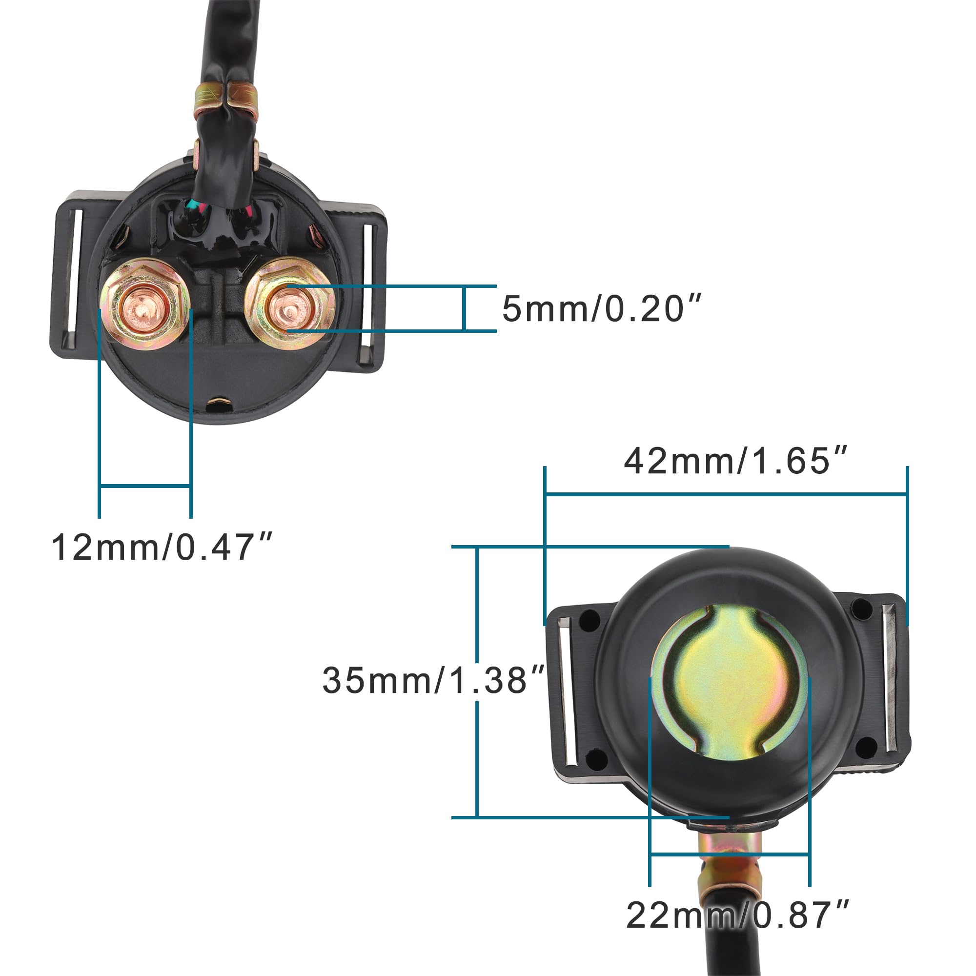 GOOFIT 2 Pin Starter Solenoid Relay Replacement for 50cc 70cc 90cc 110cc 125cc Taotao Kazuma Sunl ATV Dirt Bike Pocket Bike Go K