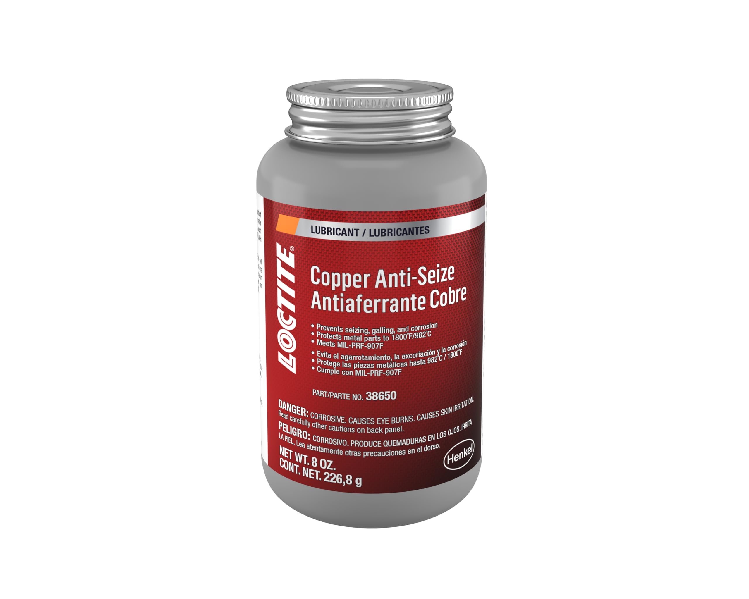 Loctite 38650-12Pk Copper Anti-Seize Lubricant - 8 Oz. Brush Top Cap, (Pack Of 12)