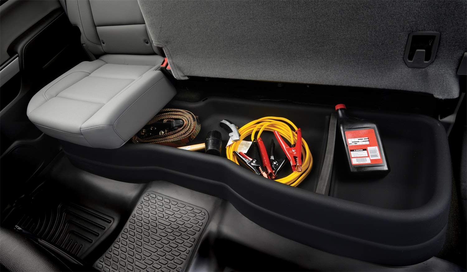 Husky Liners 9241 Gearbox Under Seat Storage Box High Density Polyethylene/Thermoplastic Elastomer Black Gearbox Under Seat Stor