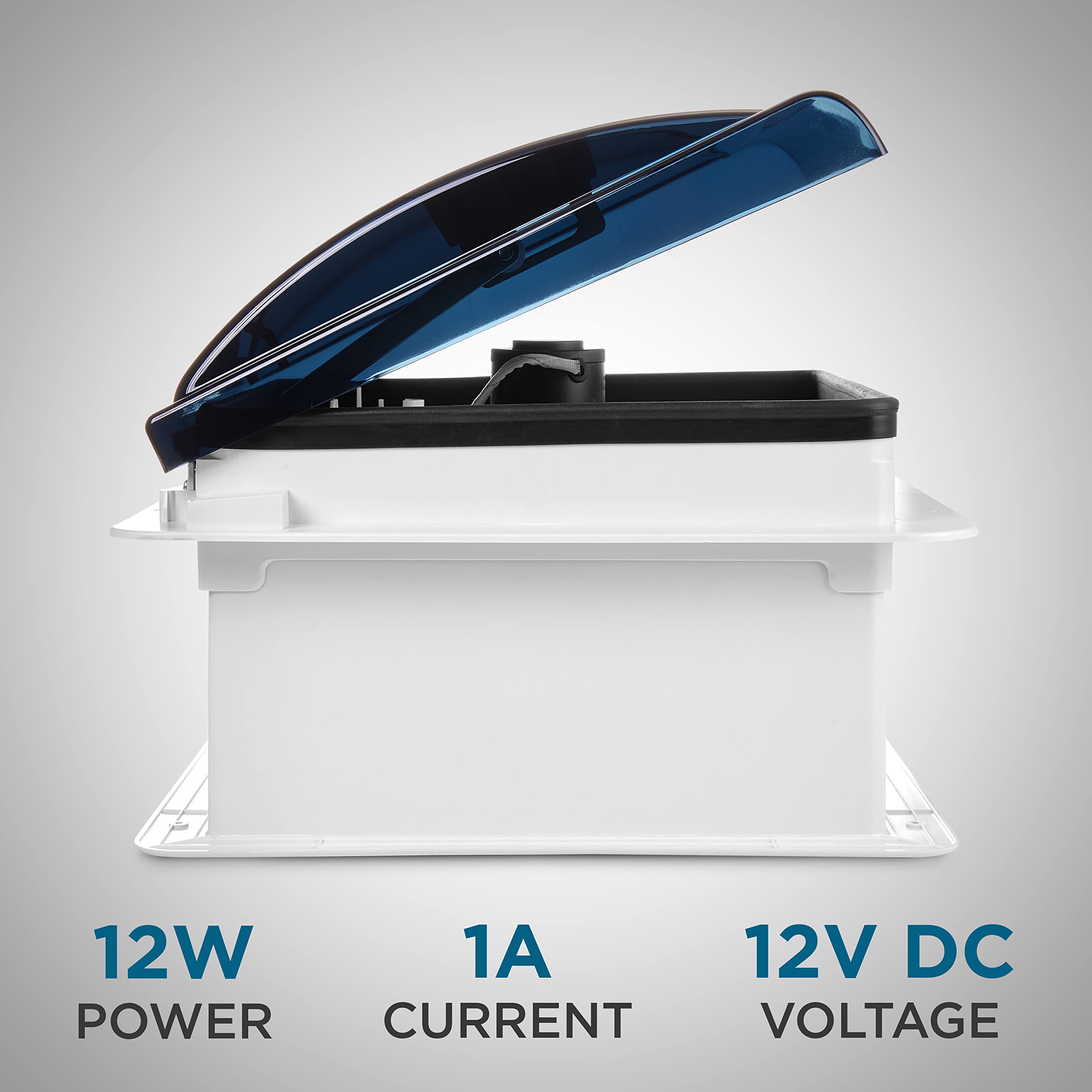 Hike Crew 14    Rv Roof Vent Fan | 12V Intake & Exhaust Camper Fan | Manual Open/Close | Includes Screws & Garnish | Smoked Lid