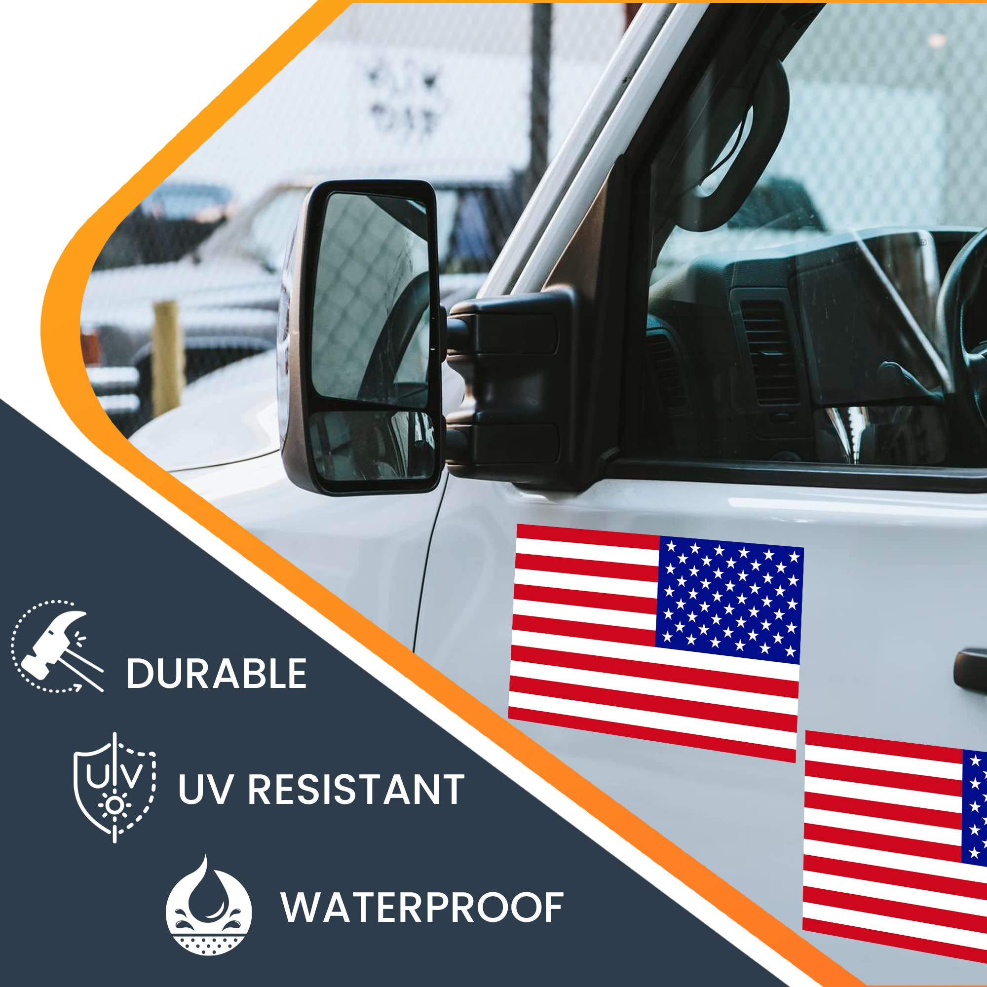 Magnet Me Up Patriotic American Flag Magnet Decals, Opposing 2 Pack, 5X8 Inches, Heavy Duty Automotive Magnet For Car Truck Suv,