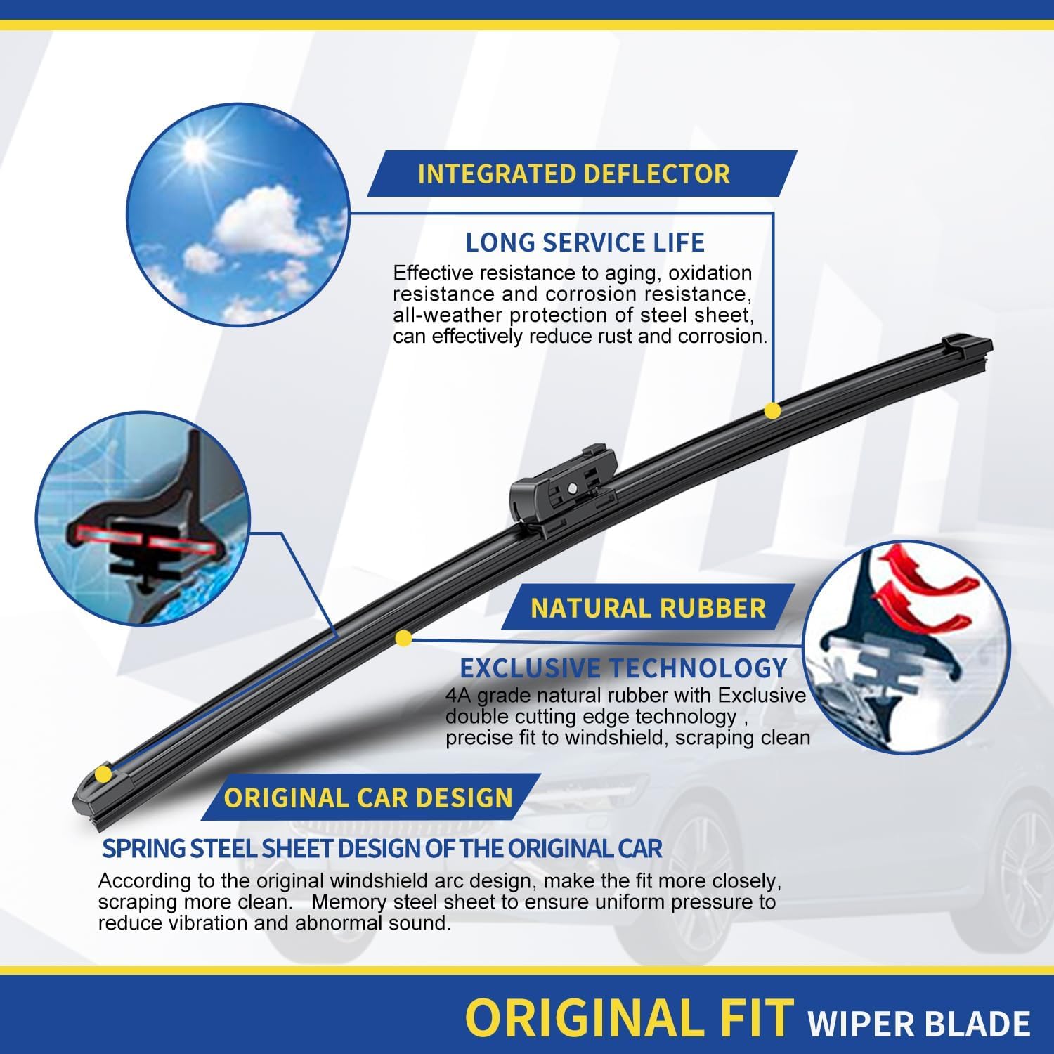 2 Wiper Replacement For Audi Q5 Sq5 2009-2018 Audi S5 Rs5 2008-2018 Audi Q3 2011-2017 Audi A4 S4 2009-2018 Original Equipment Wi