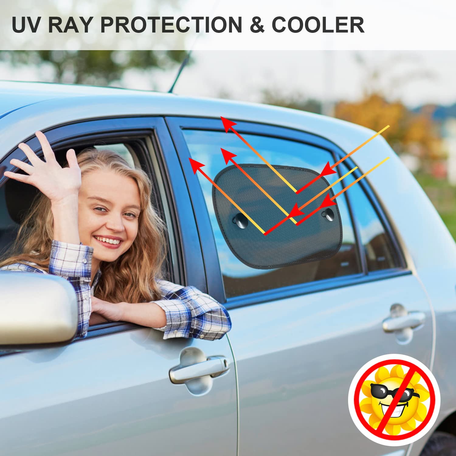 Diza100 Car Sun Shade, 4 Pack Car Window Shade For Baby Universal Sunshade For Side Window 20 ' 'X12 ' '/17.3 ' 'X14 ' ' Sun Gla