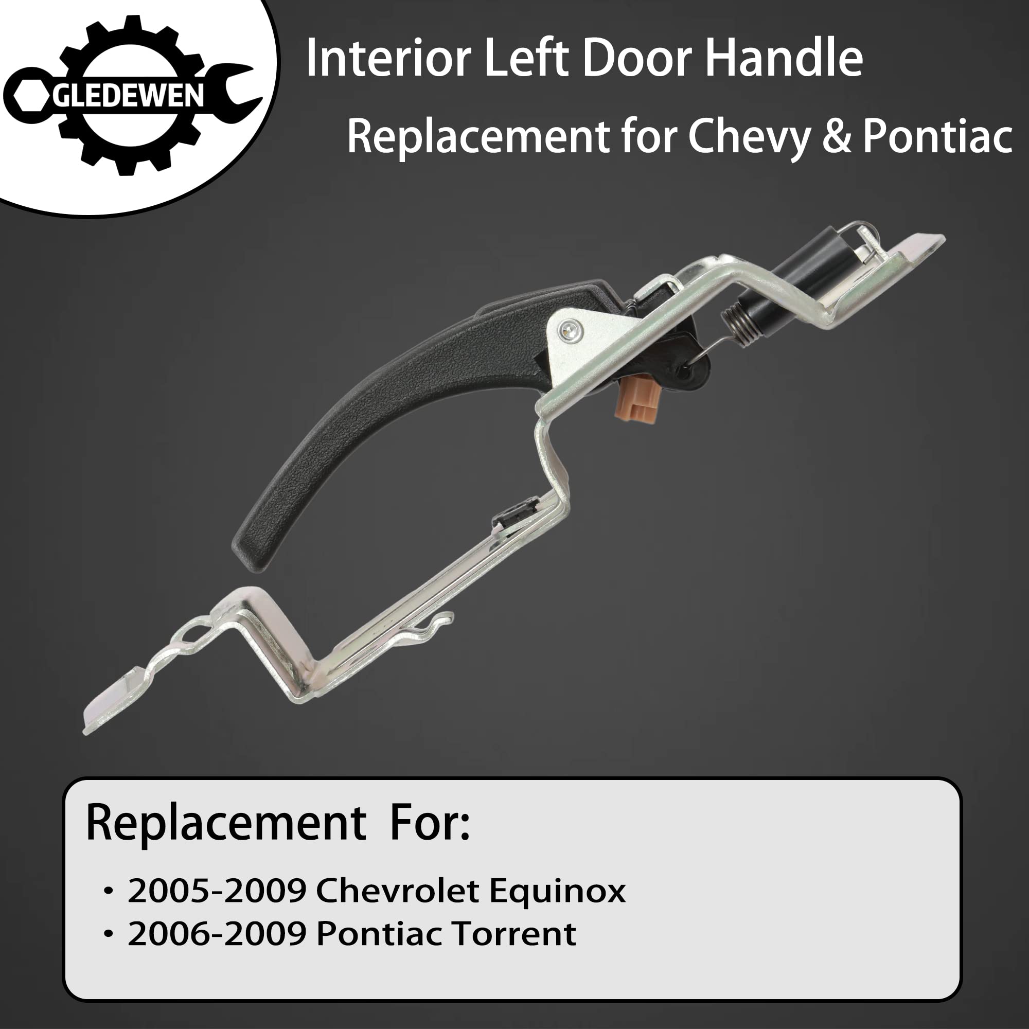 Interior Door Handle, Compatible with 2005 2006 2007 2008 2009 Chevy Equinox | 06 07 08 09 Pontiac Torrent, Front / Rear Inside
