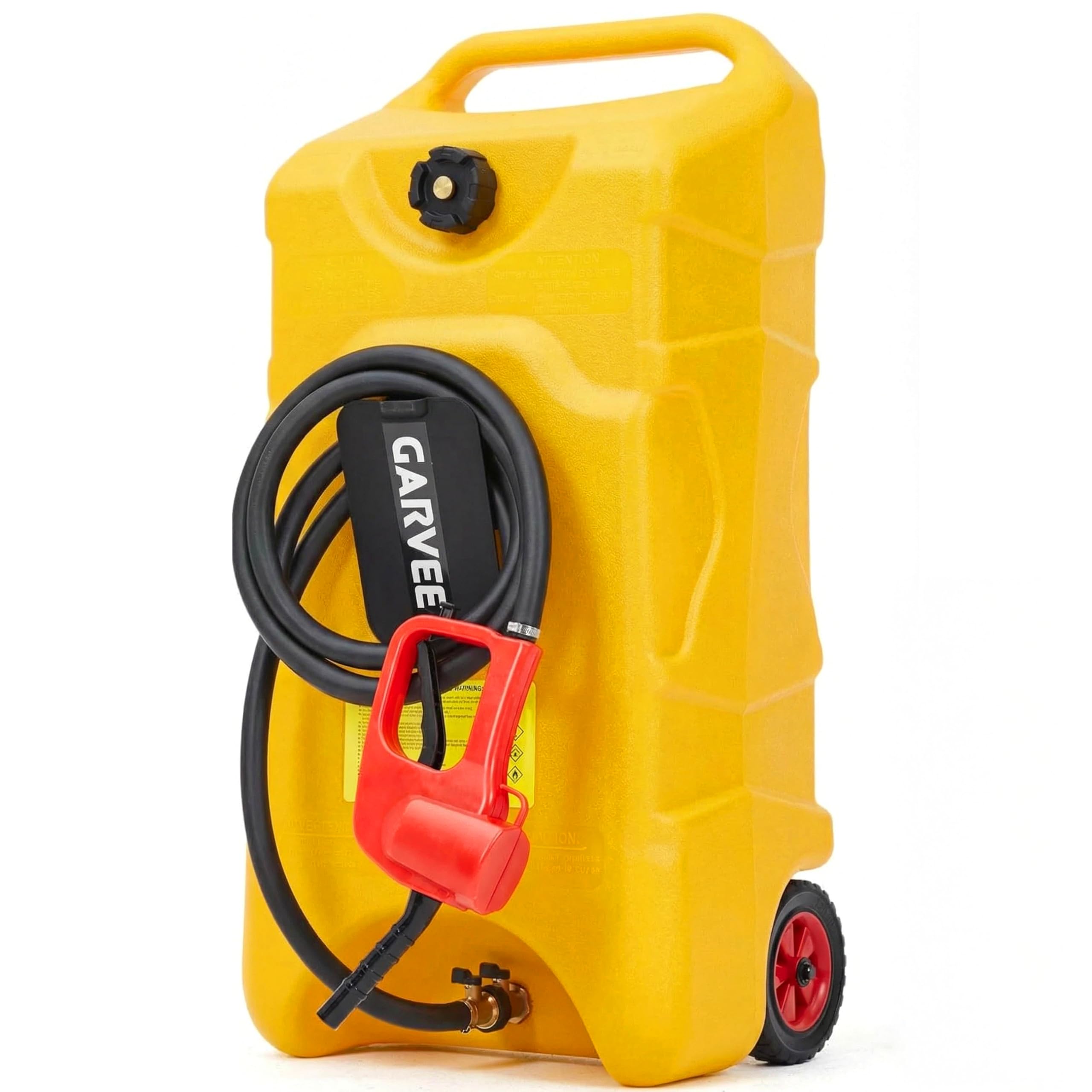 Garvee 16 Gallon Gas Can, Fuel Tank Container with LE Fluid Transfer Manual 10 FT Siphon Pump, Portable Diesel Gas Storage Caddy