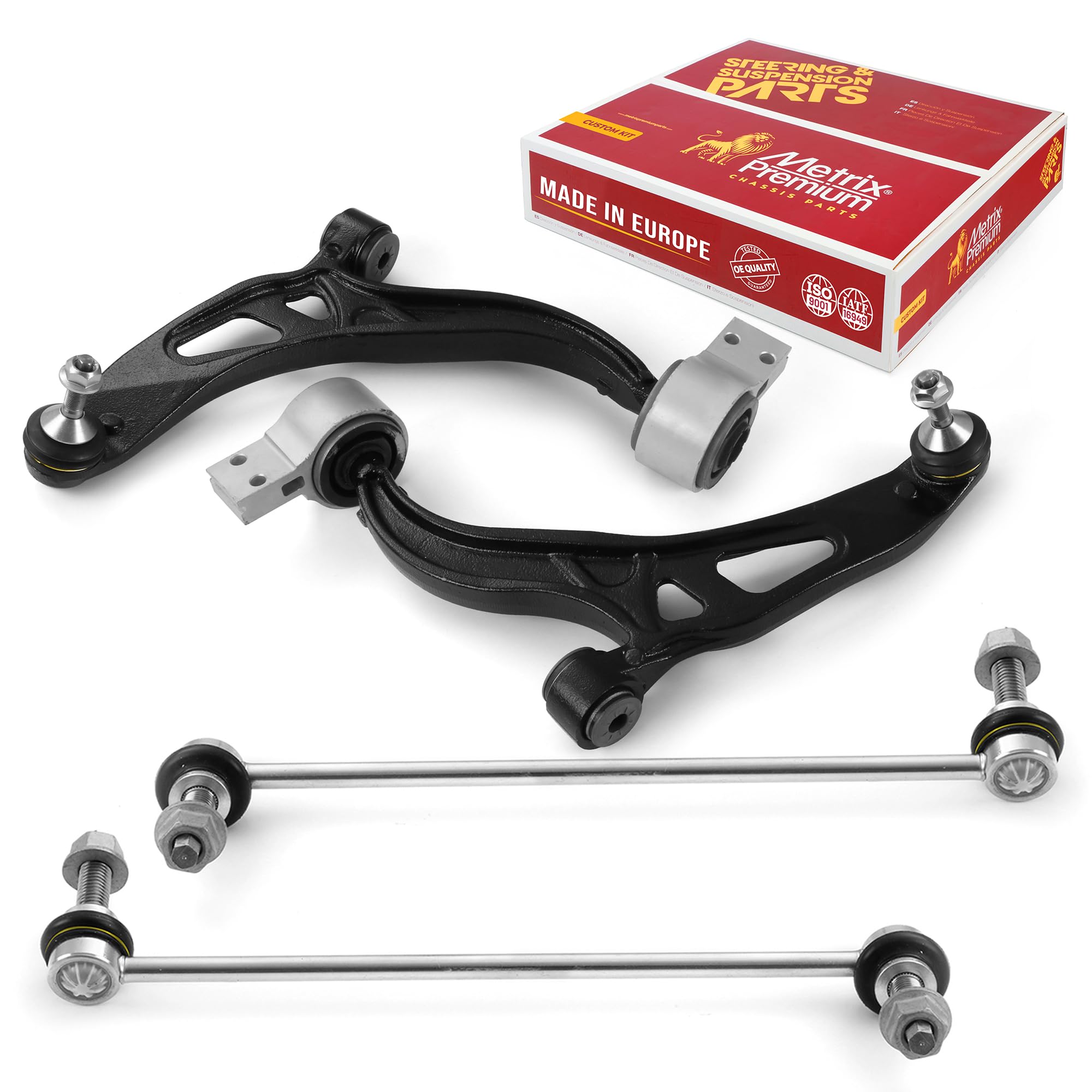 Metrix Premium Chassis Parts - 4 Pc Front Lower Control Arm & Front Sway Bar Stabilizer End Link Kit Fits 13-19 Ford Police Inte