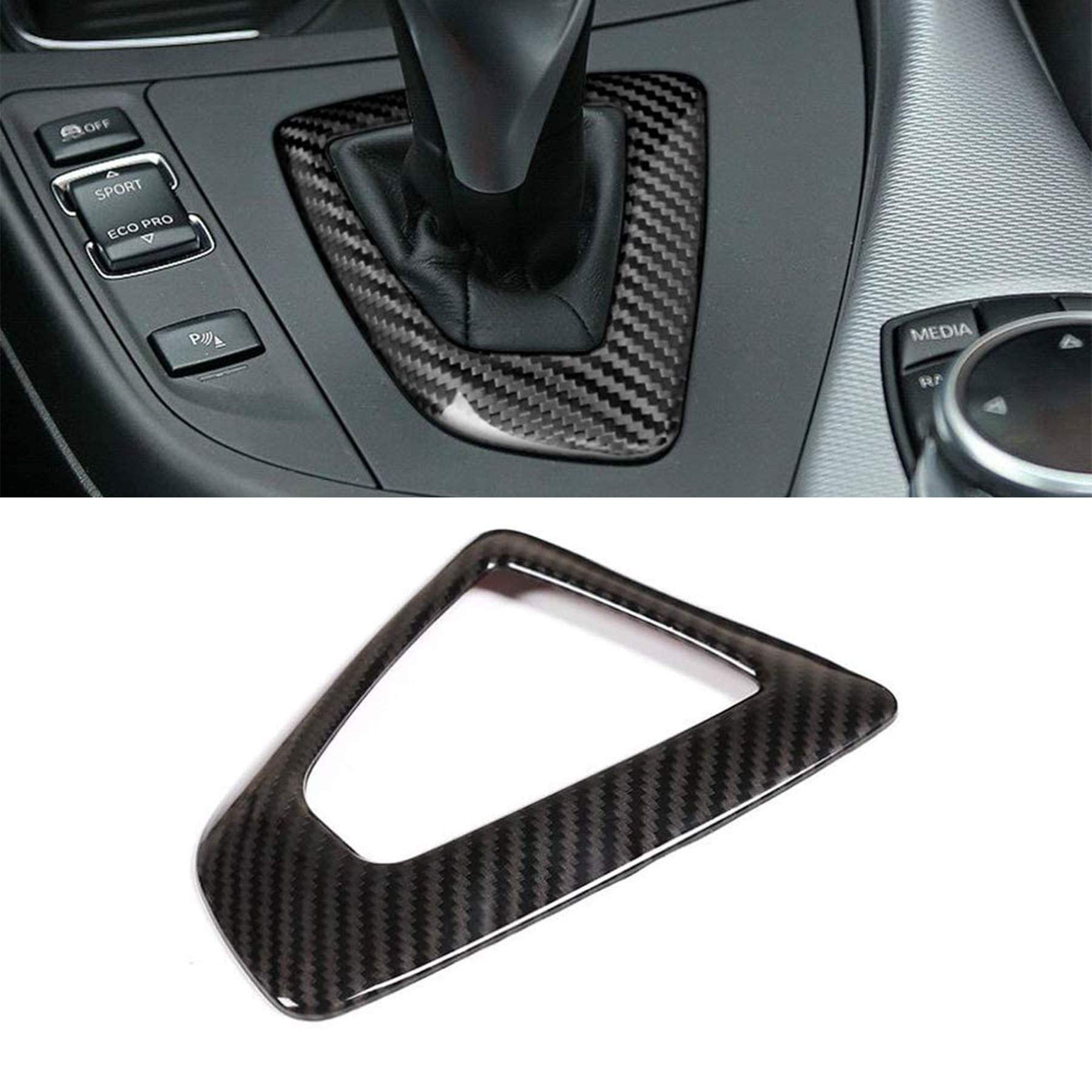 WODOFO GDR Carbon Fiber Control Gear Box Shift Knob Panel Frame Cover Sticker Interior Trim Compatible with BMW F20 F21 F22 F23 