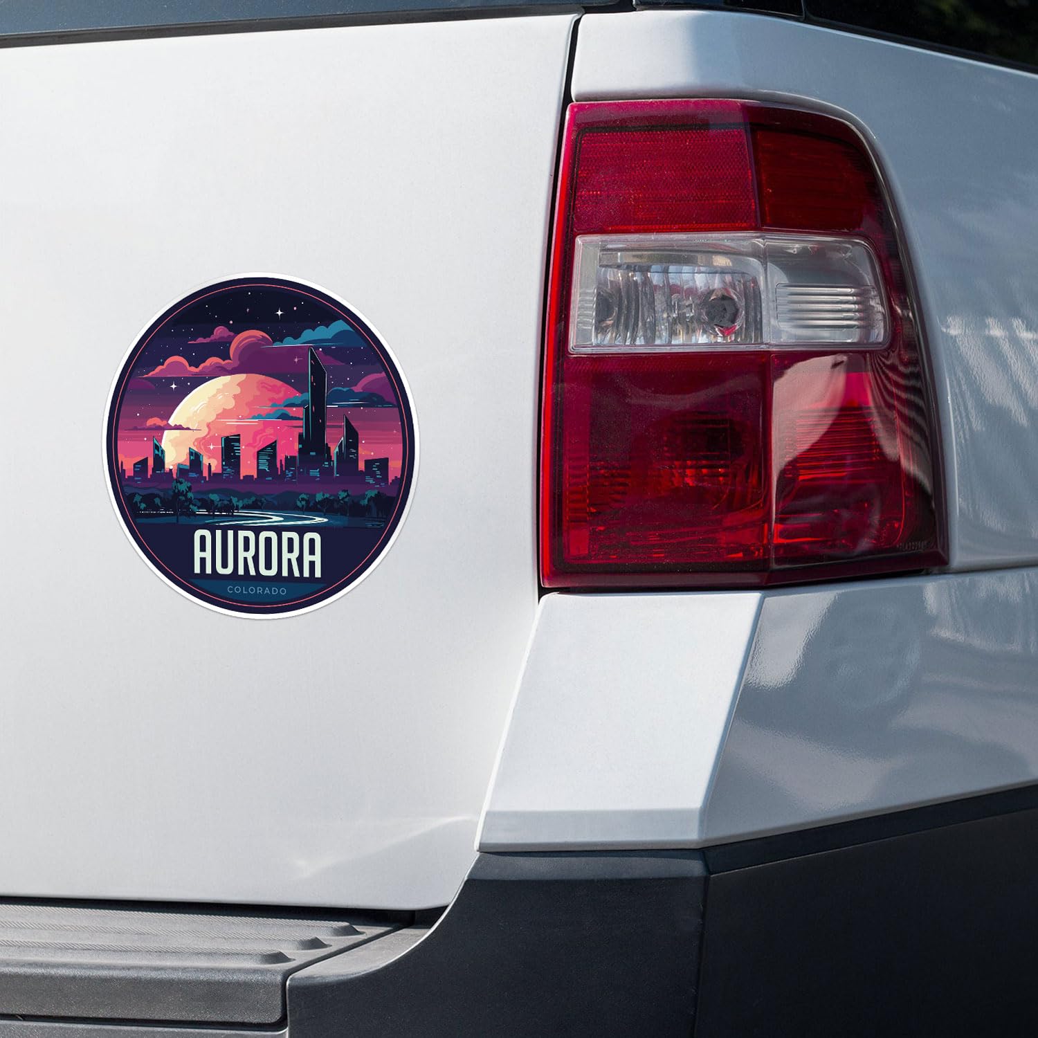 Aurora City Sticker - Waterproof Vinyl Decal for Car Bumper, Laptop, Water Bottle, Wall, and Window, Size - 5'' Longer Side