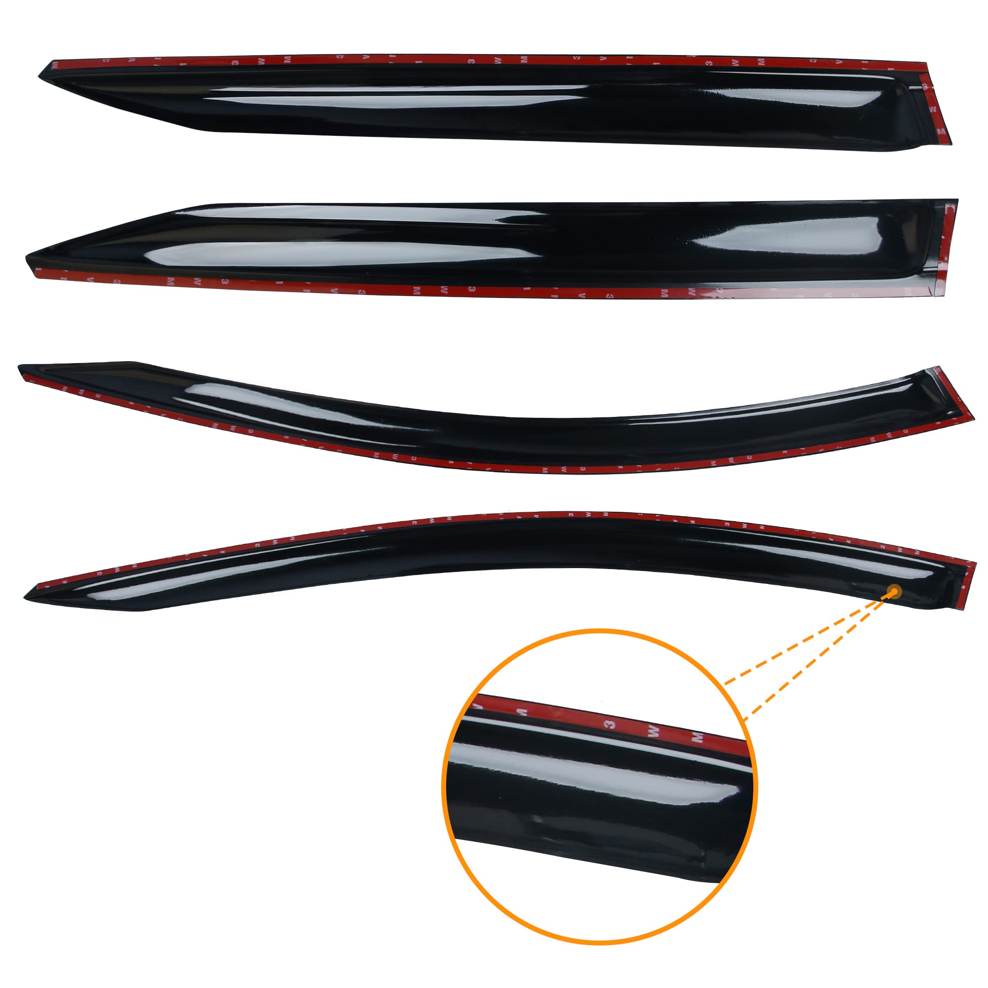 AUXKO Window Rain Guard for Kia Sportage 2023 2024 2025 LX EX SX Prestige X-Pro X-Line Tape-On Shatterproof Sun Smoke Guard Vent