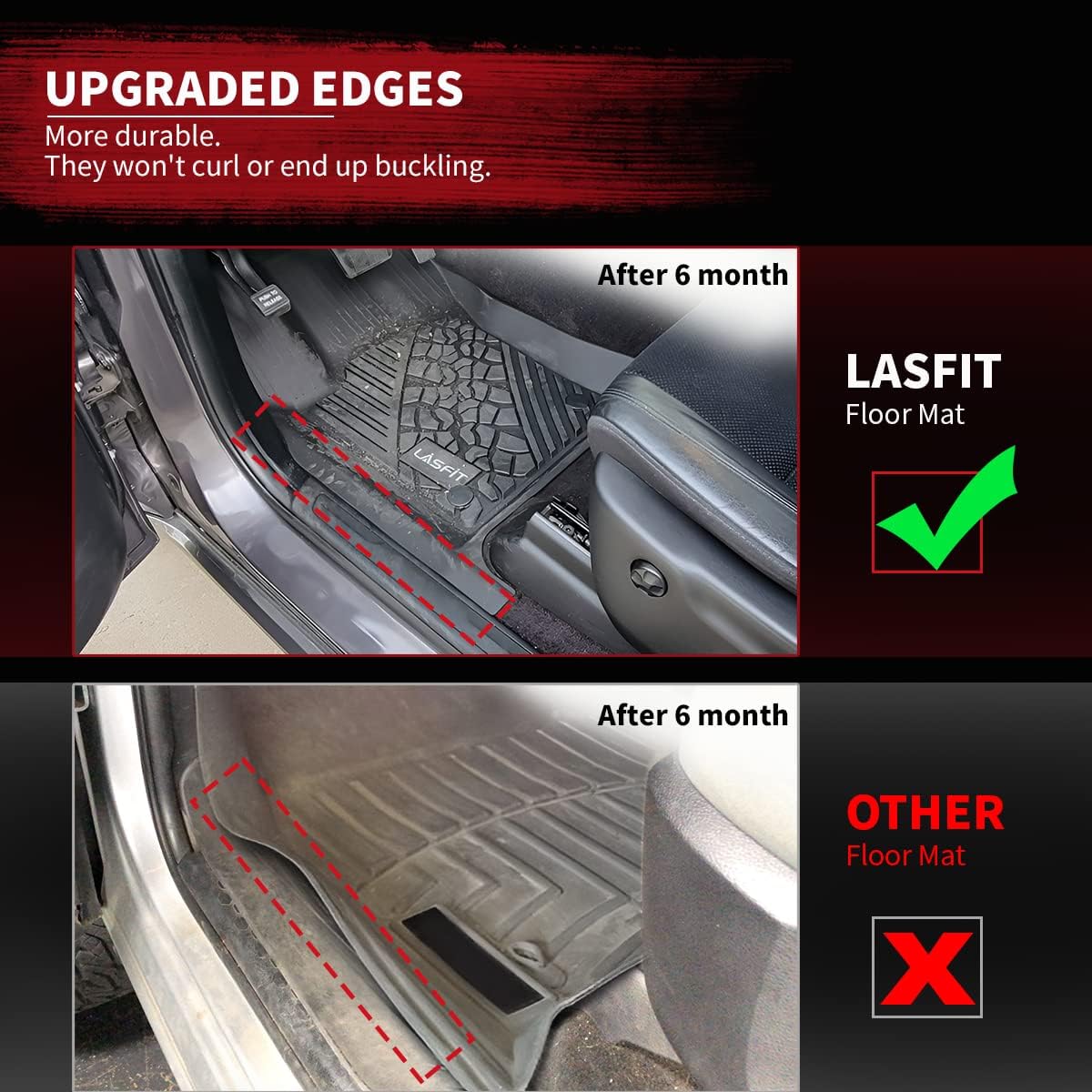 Lasfit Floor Mats Fit For Bmw X3 2011-2017 & Bmw X4 2015-2018 Xdrive28I, Xdrive28D, Xdrive35I, M40I, Custom Fit Tpe All Weather