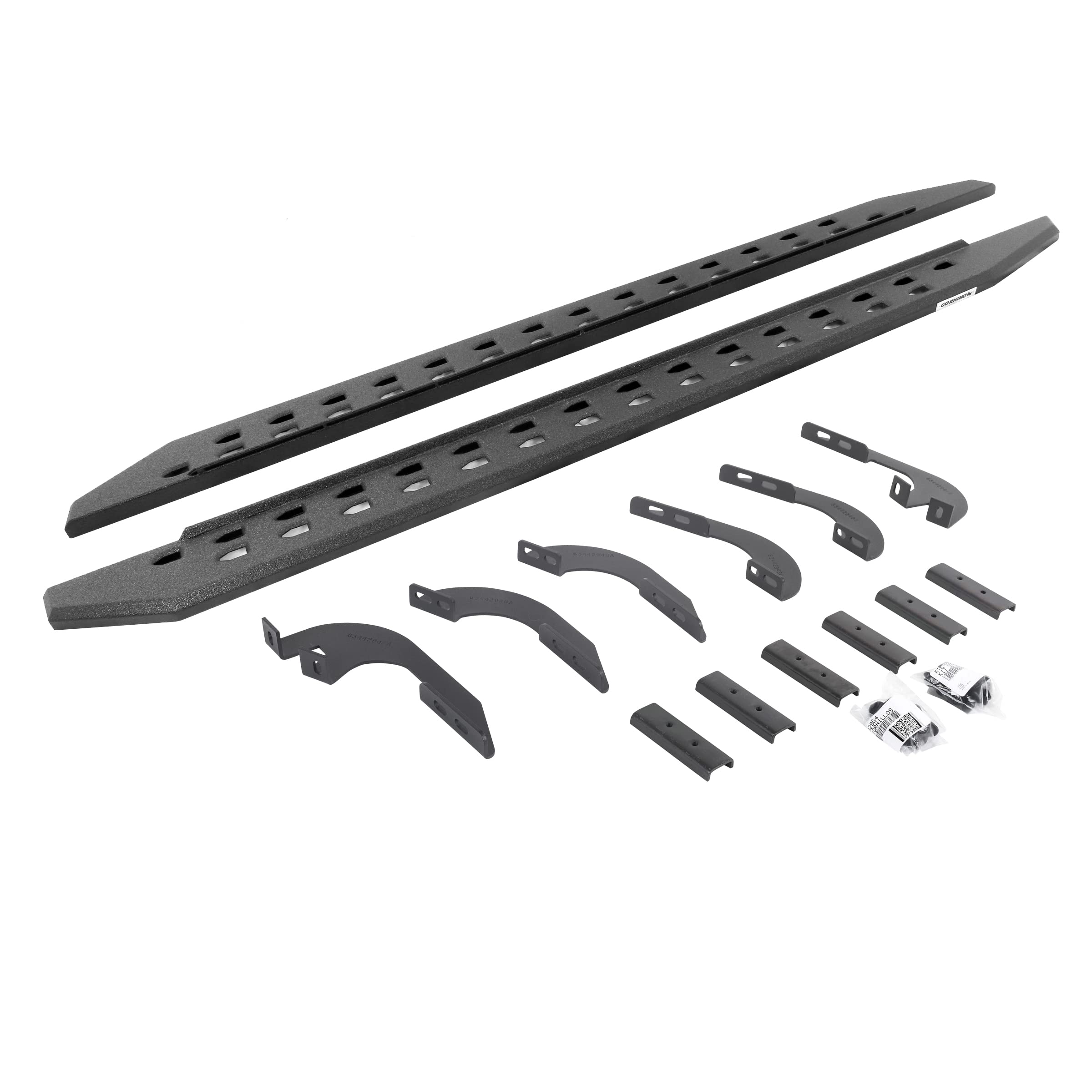 Go Rhino 69442987St Rb20 Slim Line Running Boards With Mounting Bracket Kit - Double Cab Only For Toyota 05-23 Tacoma (Crew Cab Pickup)