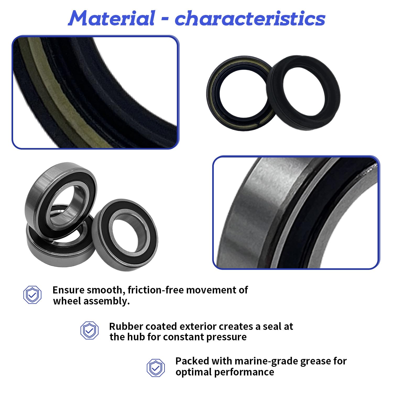BIGLKNM Front Wheel Bearing Seal Kits for Yamaha Rhino 450 660 700 Grizzly 400 450 Big Bear 350 400 Kodiak 400 450 Wolverine 350