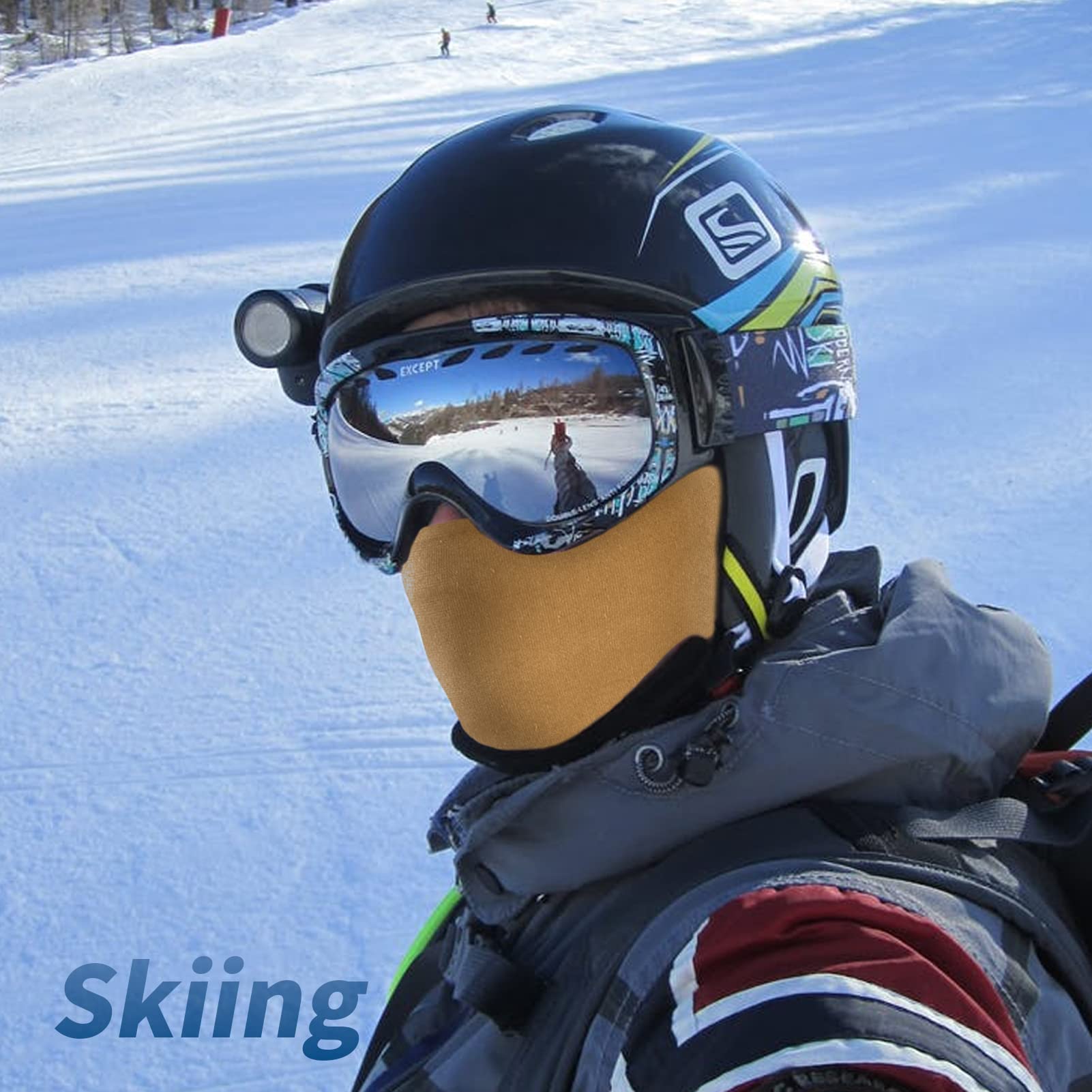 YESLIFE Khaki Ski Mask, Balaclava Face Mask for Men & Women - UV & Wind Protection, One Size, Milk Fiber