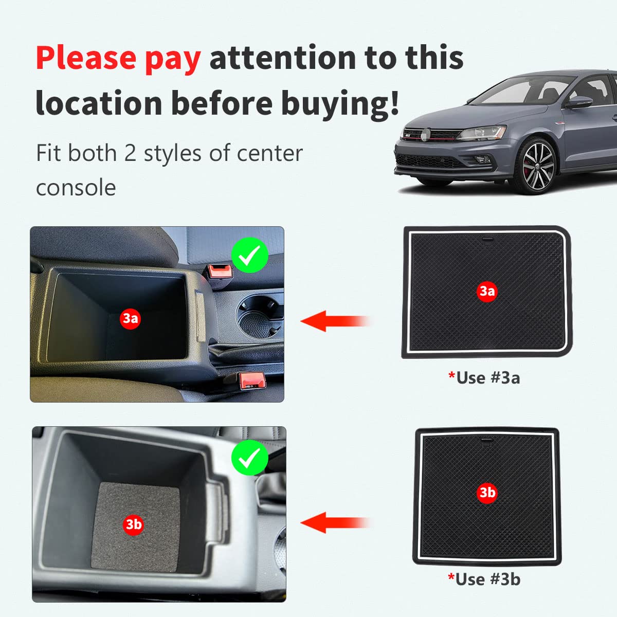 Auovo Anti Dust Mats For Volkswagen Jetta Accessories 2013-2018 Custom Fit Door Compartment Liners Cup Holder Insert Console Liners Anti Dust Mat Pads Car Interior(10Pcs/Set) (White Trim)