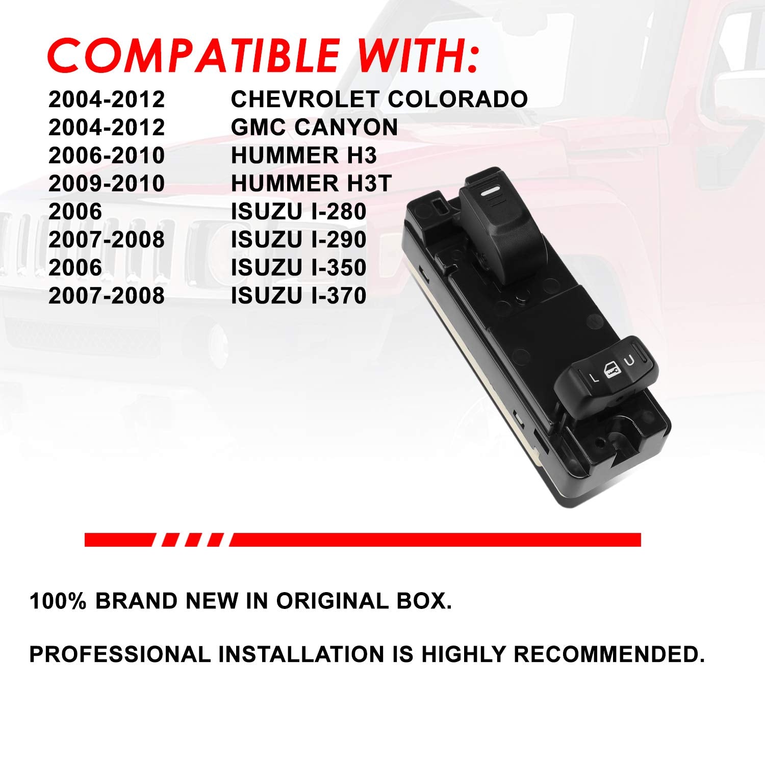 Oe Style Right Passenger Side Master Power Window Control Switch Replacement For Colorado Canyon Hummer H3 Isuzu I-Series 04-12