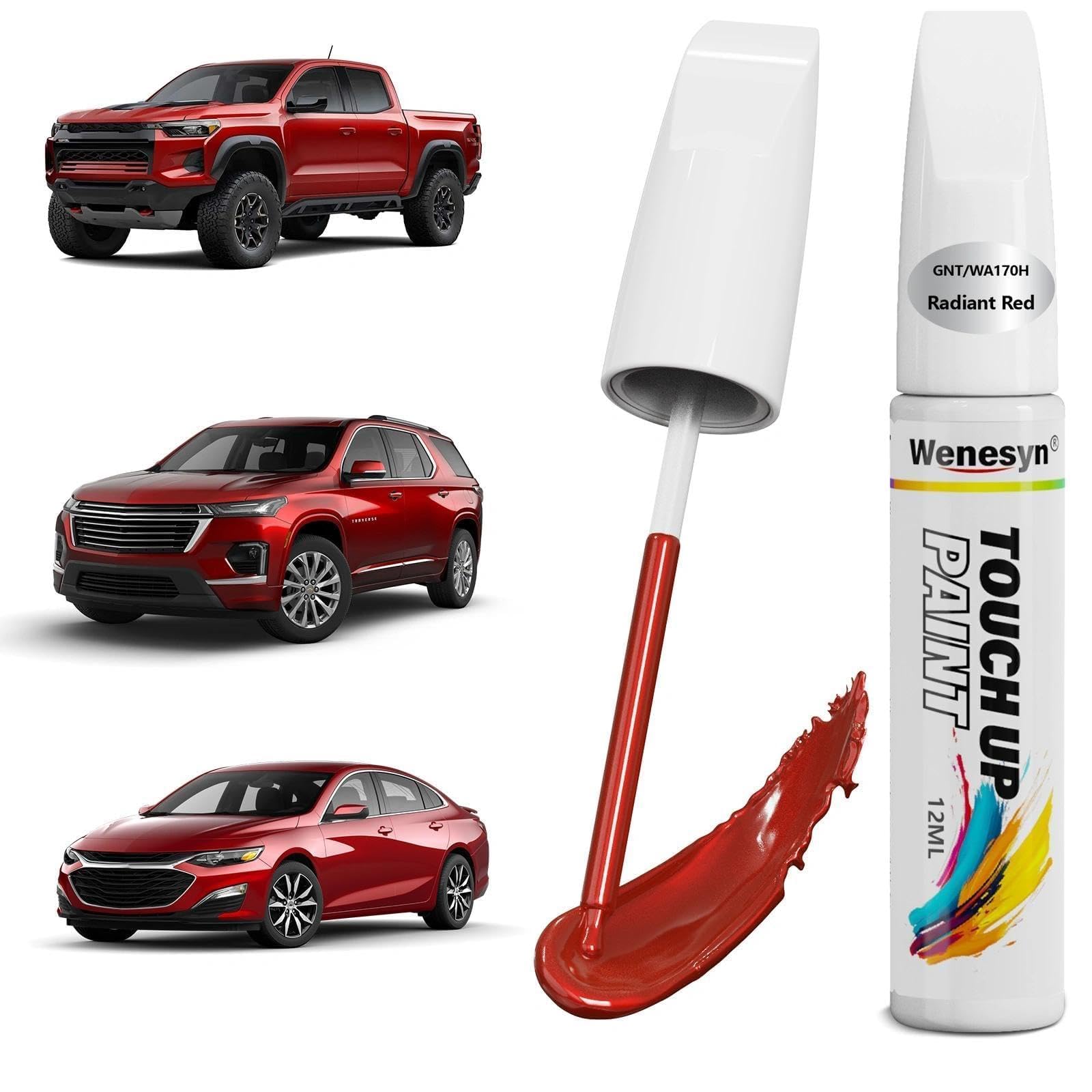 Wenesyn GNT/WA170H Radiant Red Touch Up Paint Compatible with Chevrolet, Car Paint Scratch Remover for Nicks & Chips Repair, Aut