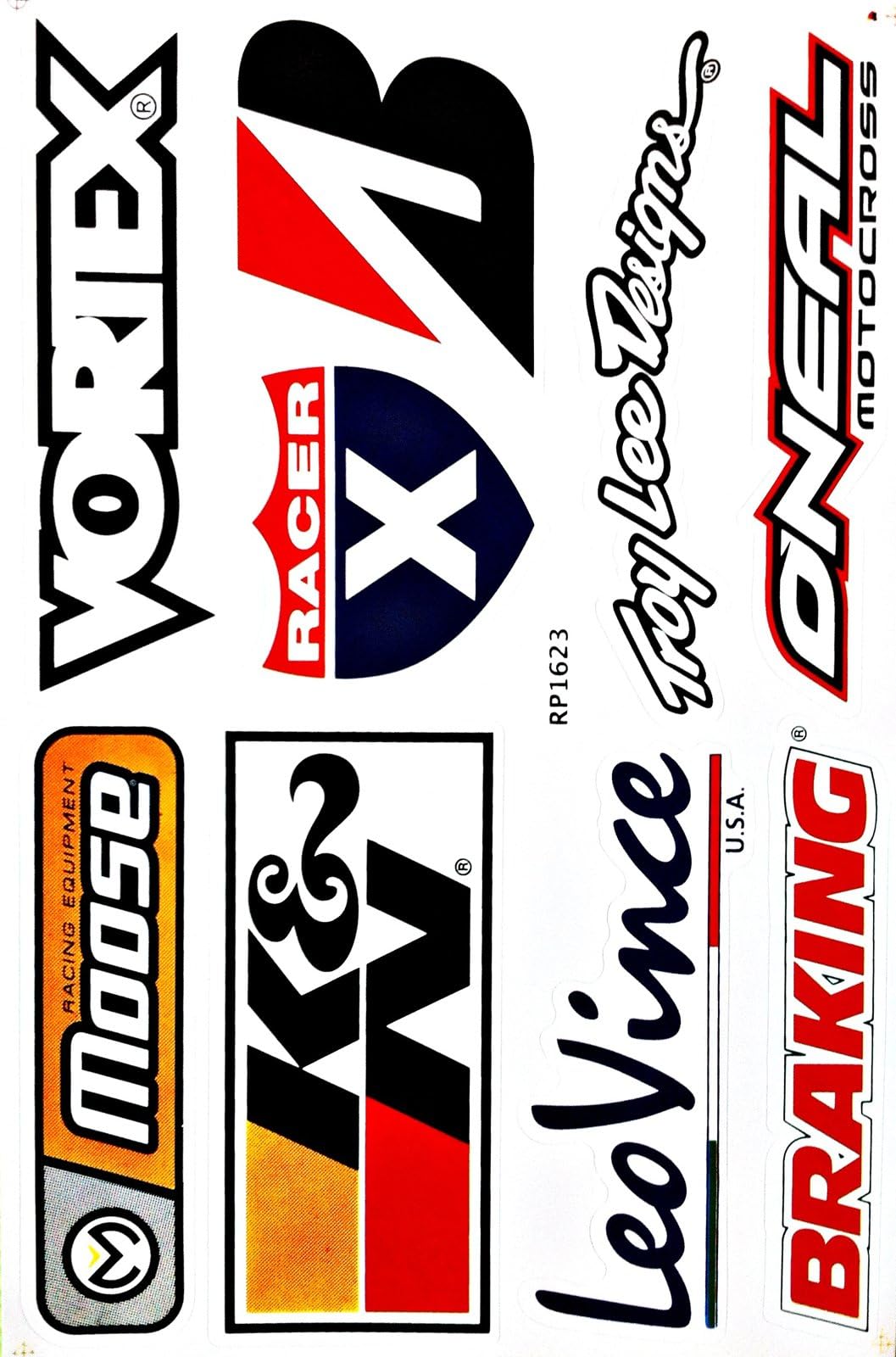 RICEFINE Vinyl Graphic Decals - Cars Motorsport Nos Gulf Hot Rod Nascar Drag Racing Stickers, Multicolor, Lot of 6