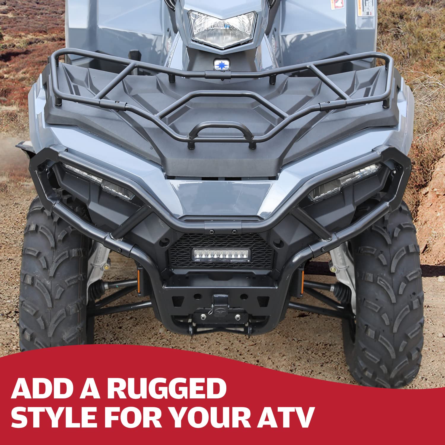 A & UTV PRO Rear Rack Extender for Polaris Sportsman 570/450 H.O., Heavy Duty Alloy Steel, Black, Model AUPRRPS2U
