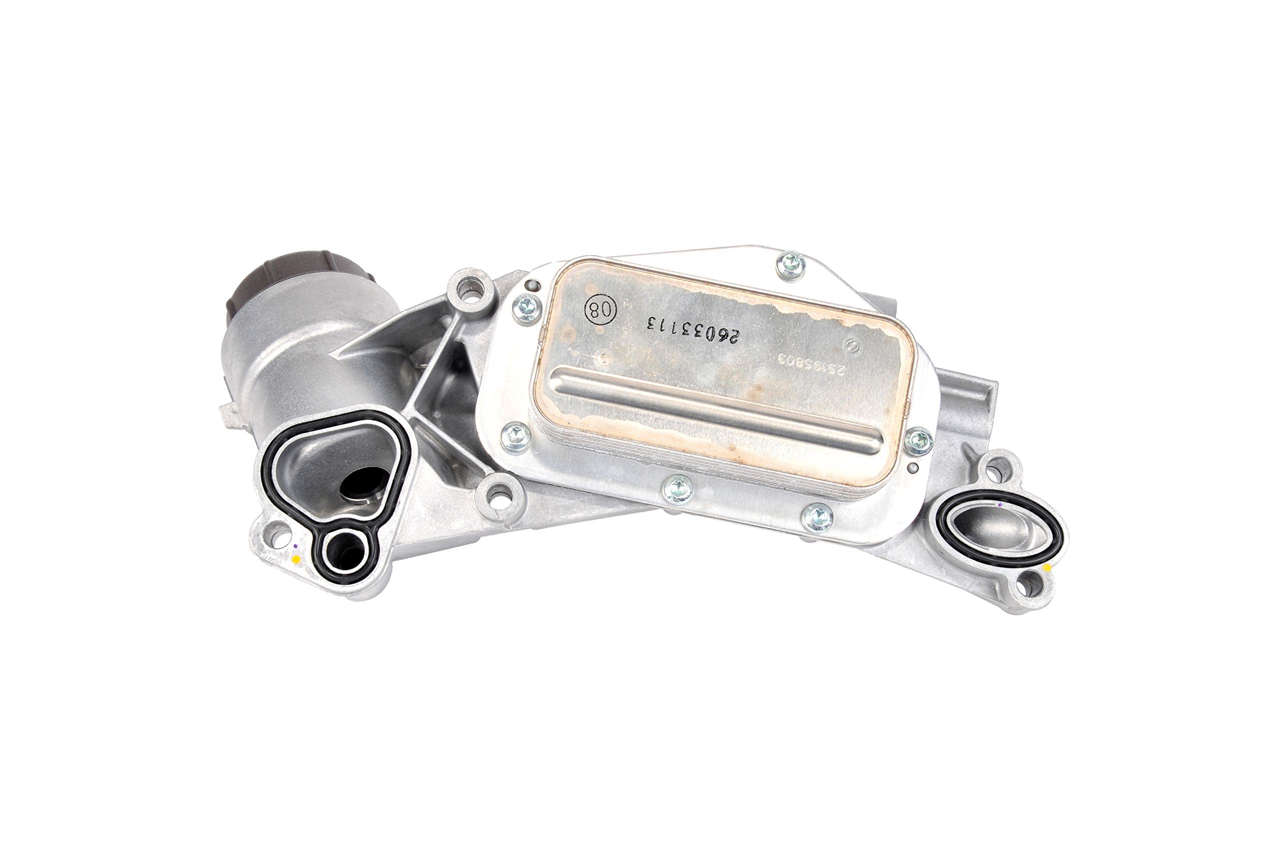 ACDelco GM Genuine Parts Engine Oil Cooler Kit 25195822 with Housing, Seals, Insert & Cap - Stainless Steel
