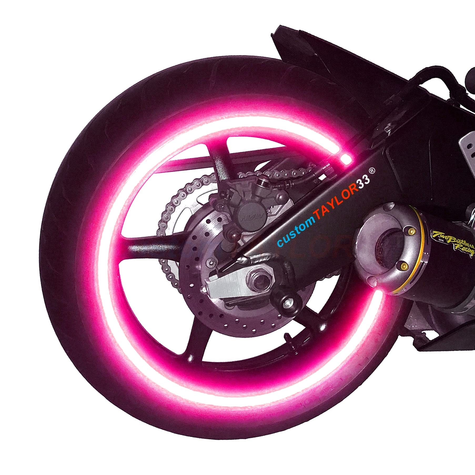 customTAYLOR33 Special Edition Hot Pink High Intensity Grade Reflective Copyrighted Safety Rim Tapes (10'' (TIRE Size, for Stand