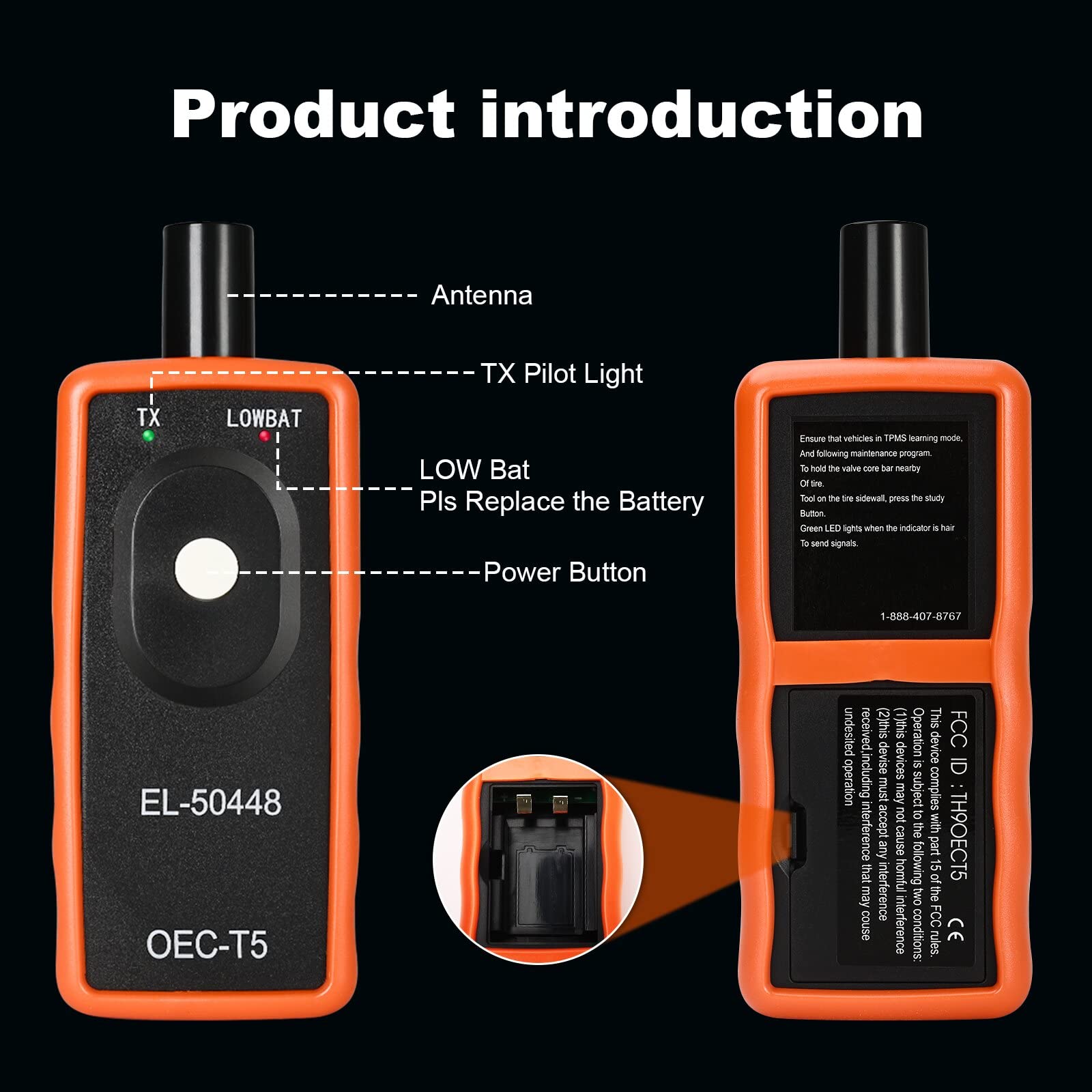 Hunbilfin Tpms Relearn Tool For Gm Auto Tire Pressure Monitor System Sensor Activation Tpms Reset Tool Oec-T5 El-50448 For Gm/Ca
