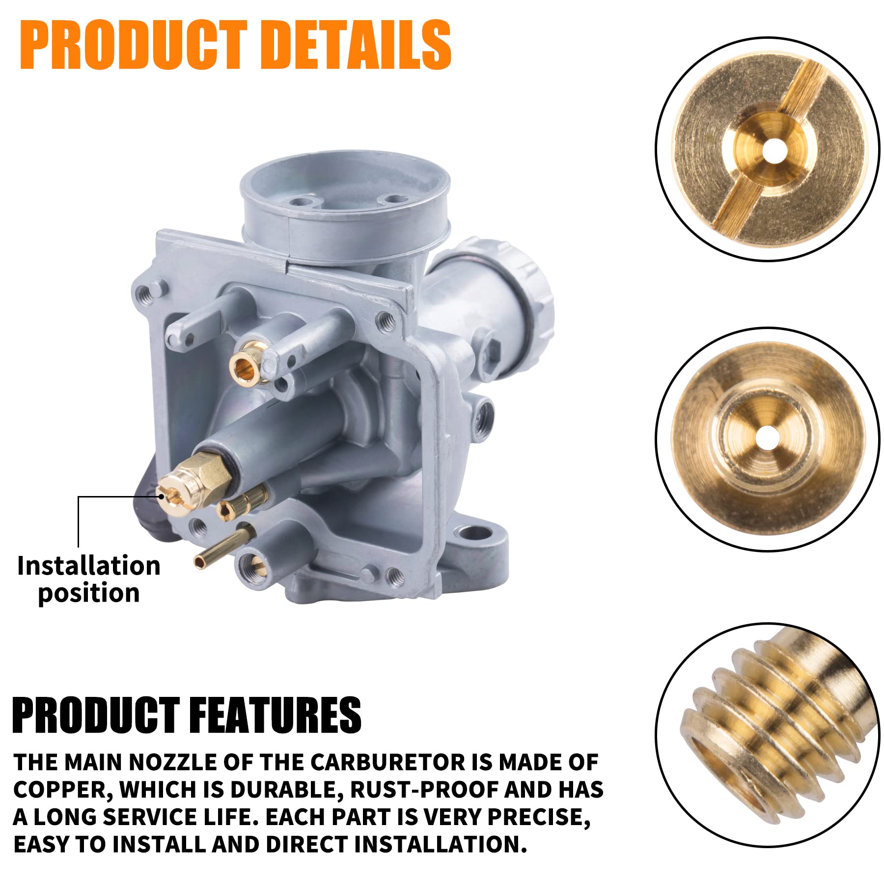 ORAEVY Carburetor Main jet kit Replace fit for VM22 Predator 212cc GX160 Honda GX200 CT200U 196cc KT196 Clones Go Kart Mini Bike