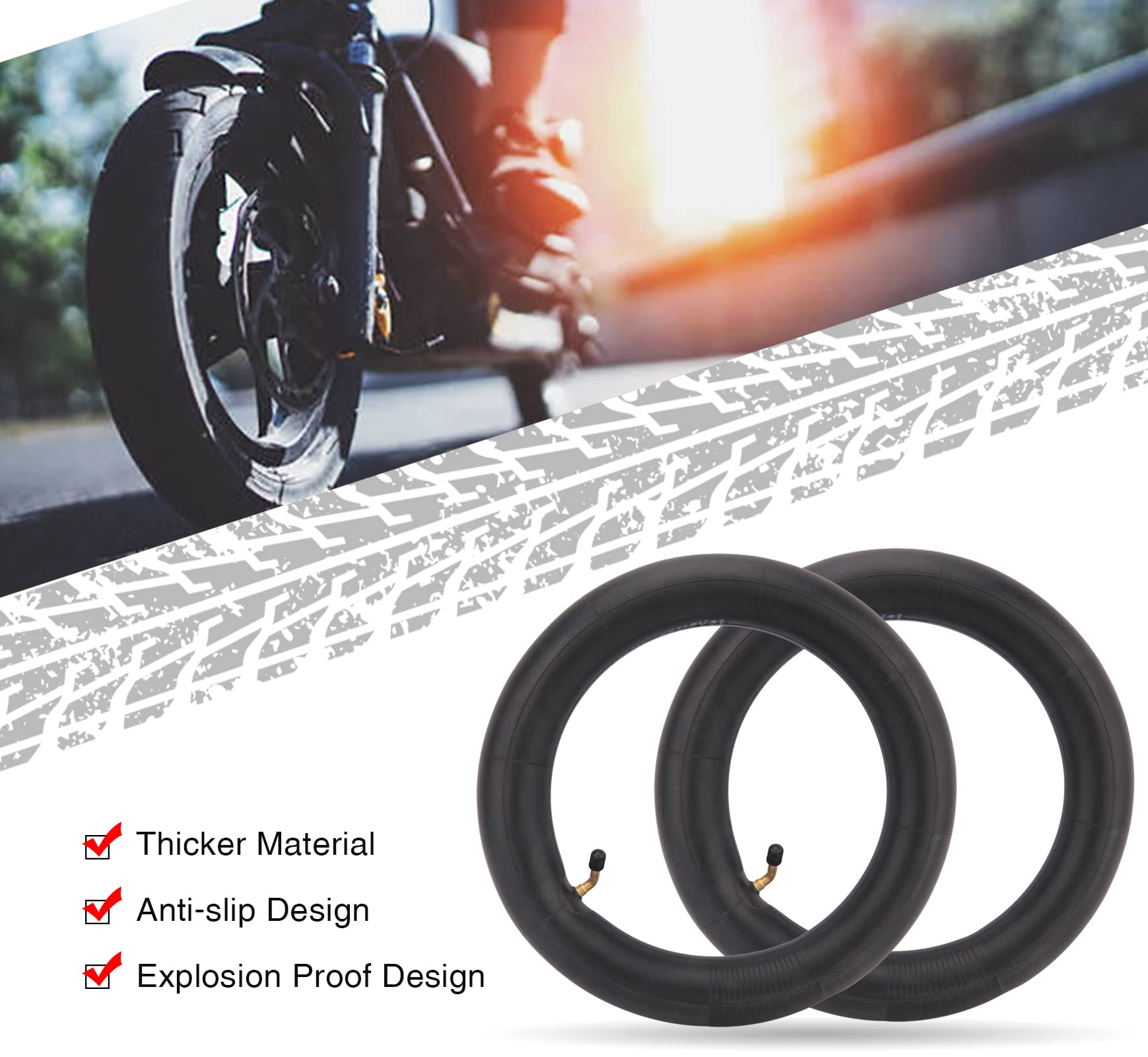 NOTETOUPT Tube Inner Tube 12.5 x 2.25 for Pocket Bikes & Scooters - 2 Pack, Rubber