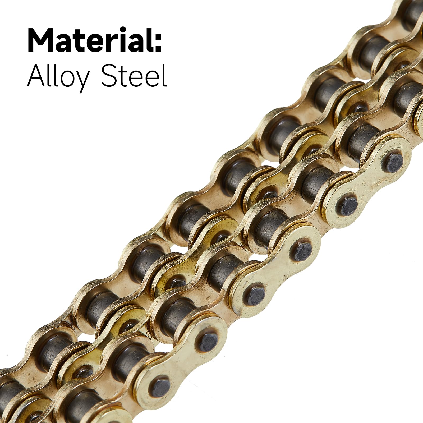 HILAKE 420H Motorcycle Chain 132 Links Non O-Ring with Connecting Master Link Heavy Duty Drive Chain for Motorcycle Bicycle Go K