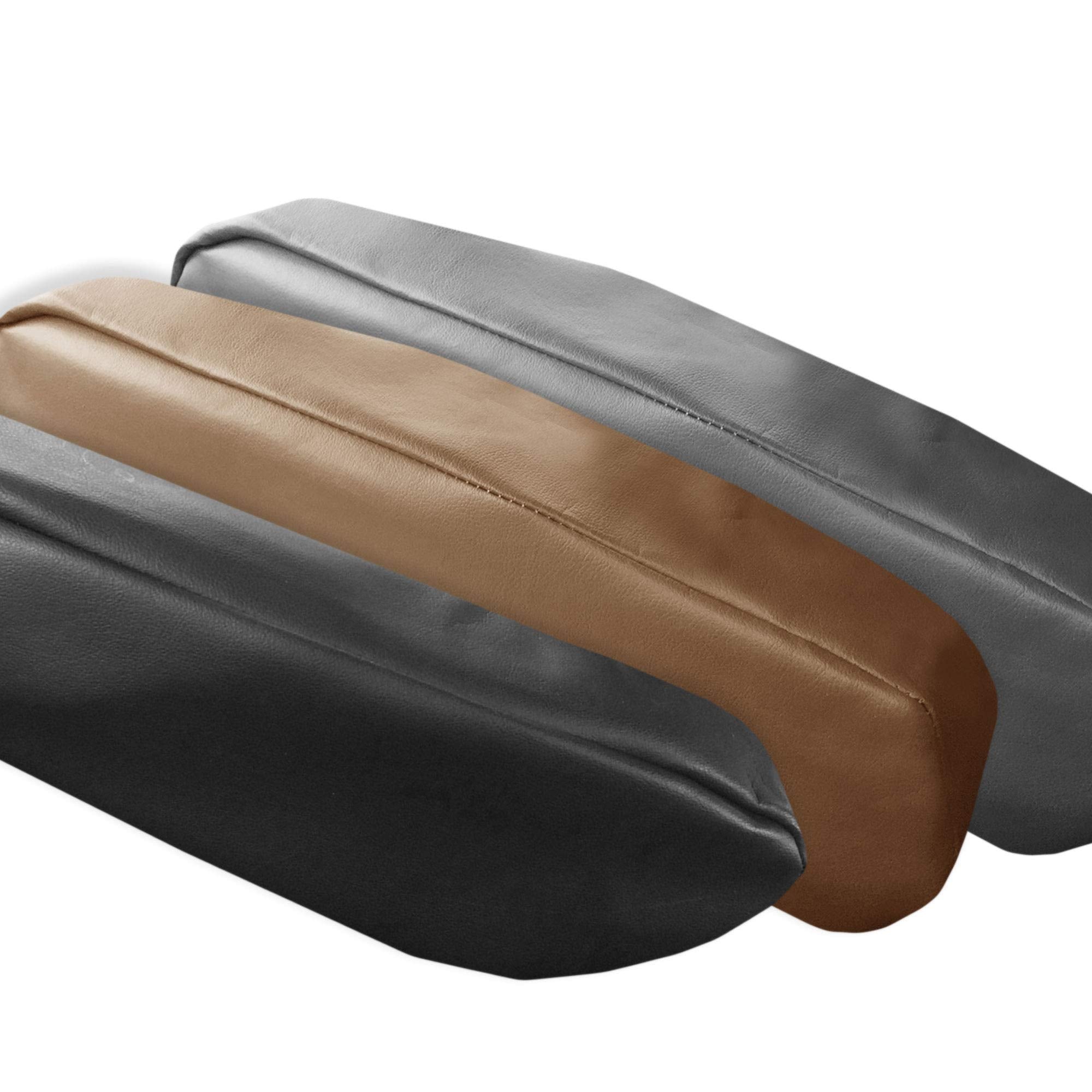Fh Group Premium Faux Leather Armrest Cover Semi-Universal Fit, One Pair, Set Of 2 Tan