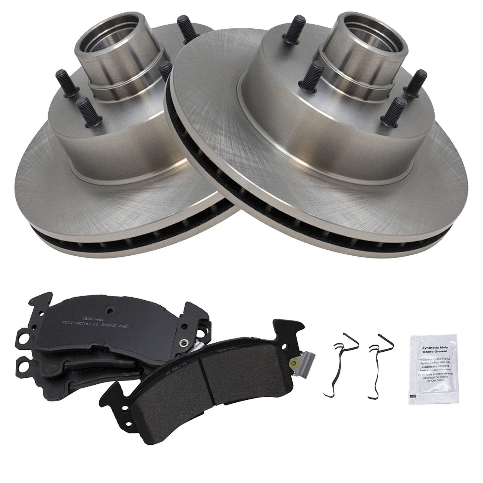 Trq Front Disc Rotor & Brake Pad Set Kit Compatible With Chevrolet Pontiac Gm