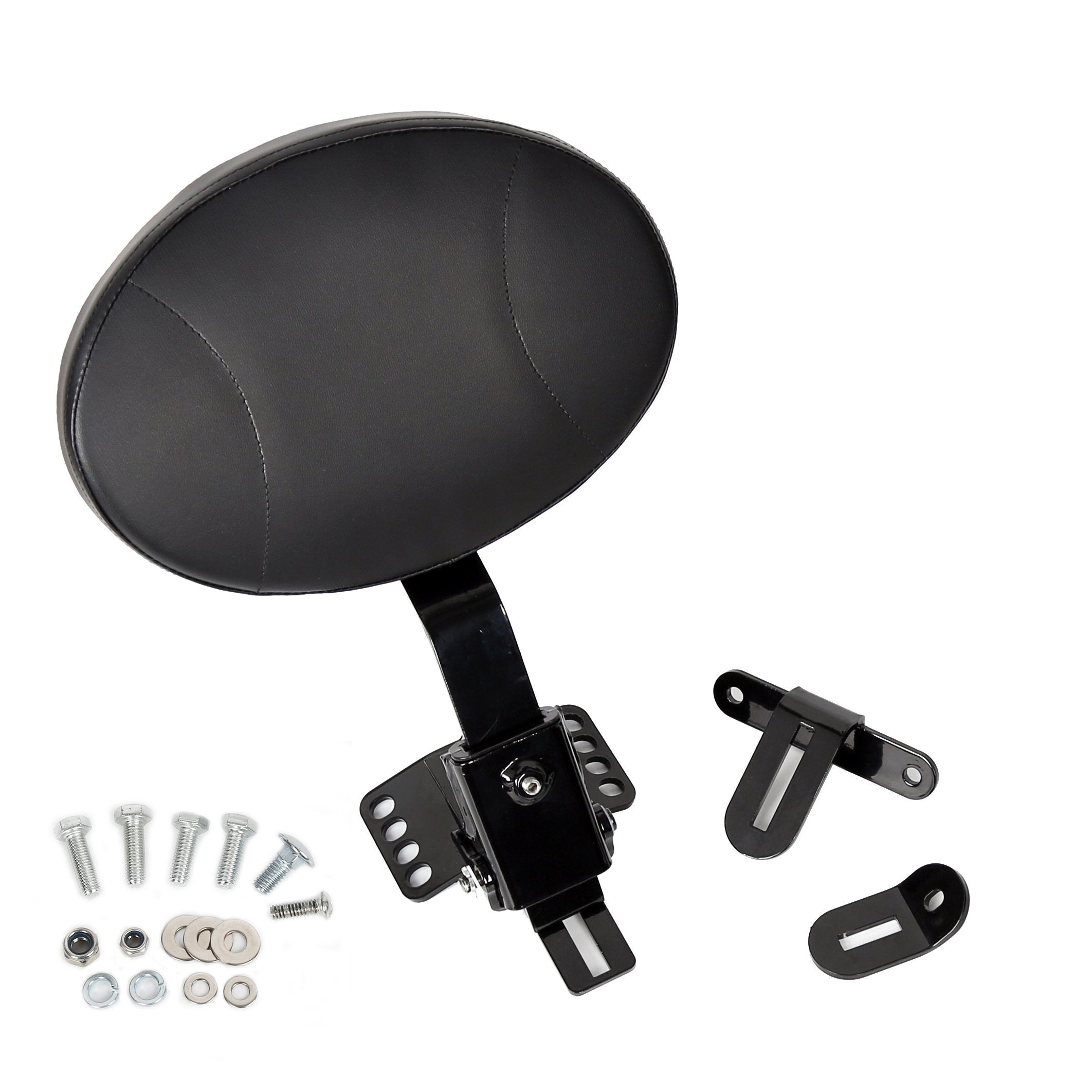 ECOTRIC Adjustable Driver Backrest Kit for Harley Touring 1988-2023, Removable Back Pocket, Medium, Black, Metal