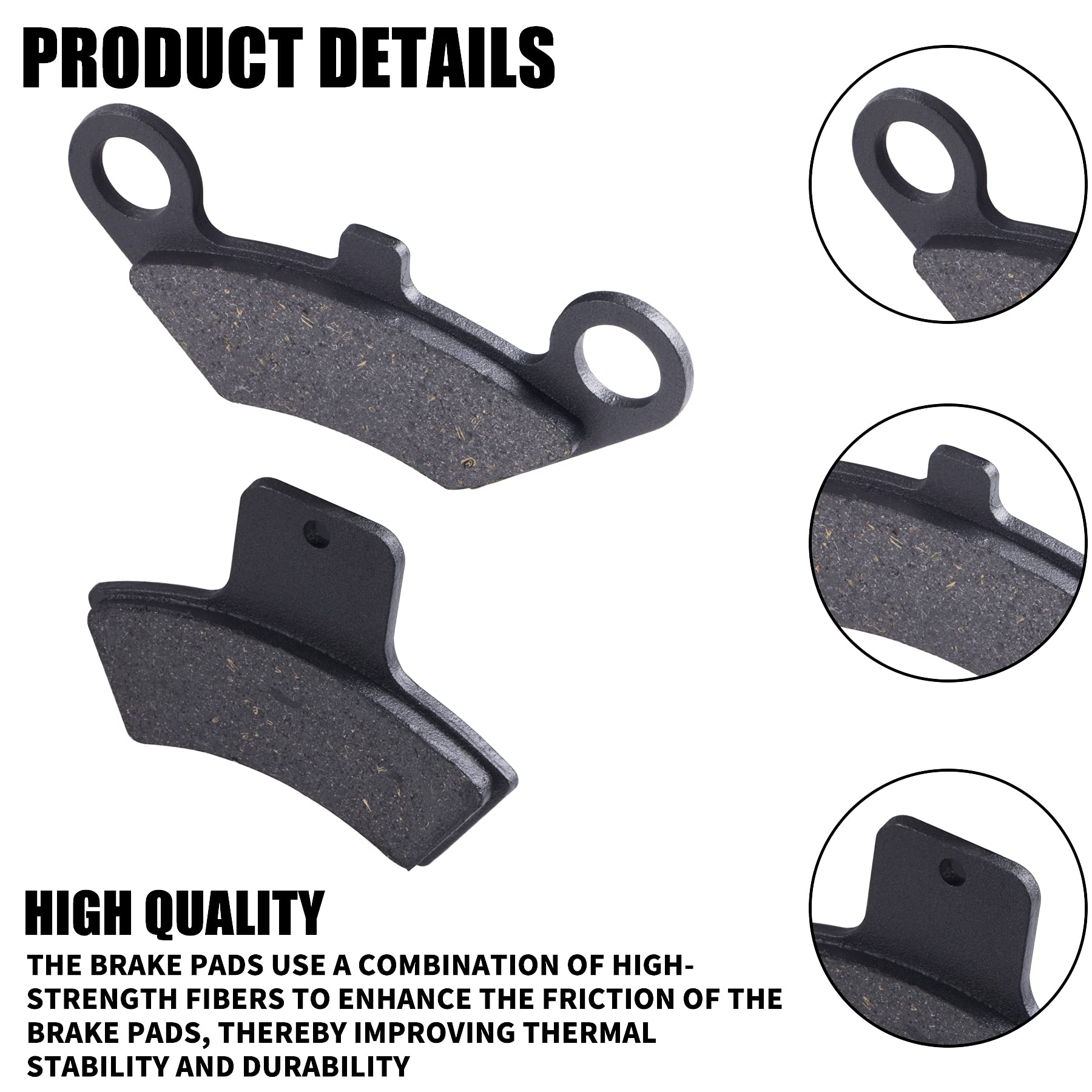 Mwmnun Front & Rear Brake Pads Compatible With Polaris Sportsman 335 400 500 4X4 Scrambler 400 500 Diesel 455 Magnum 325 500 Spo