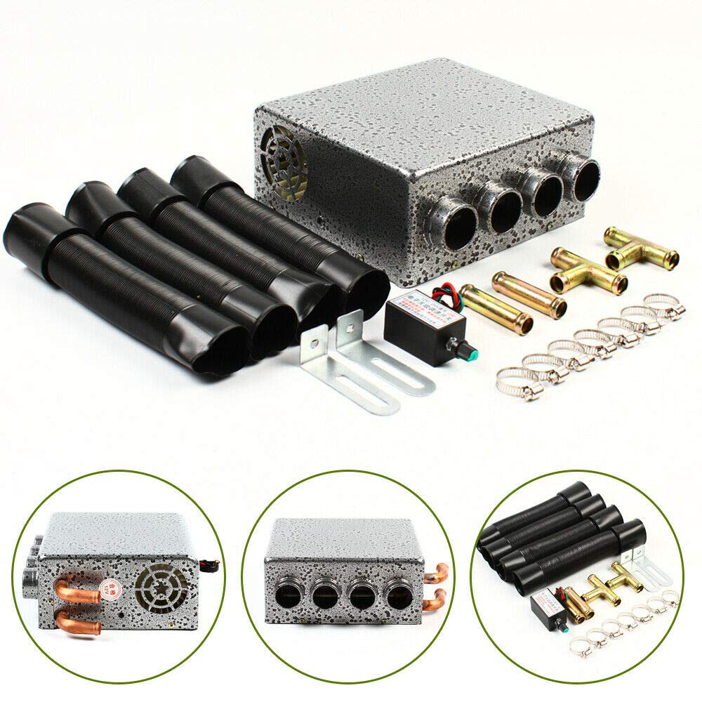 Sallurmose 12V Universal Auxiliary Heater - Underdash Heat with Speed Switch, Size: 23x21x10cm, Grey, Model: DNESTUS A585