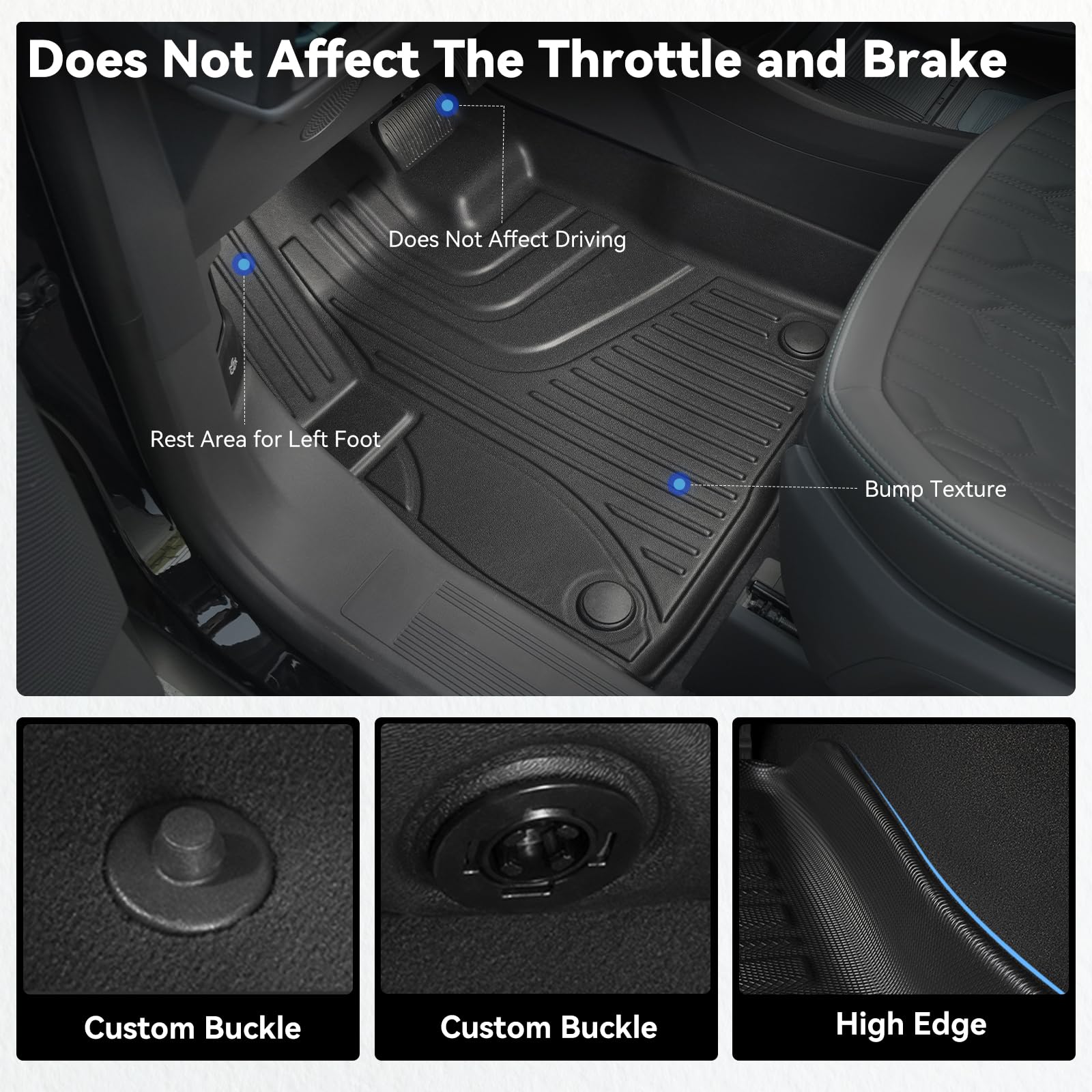 AOMSAZTO Floor Mats & Cargo Liner for 2017-2025 Audi Q7, Custom Fit TPE Rubber, Black, Full Set for 1st & 2nd Row