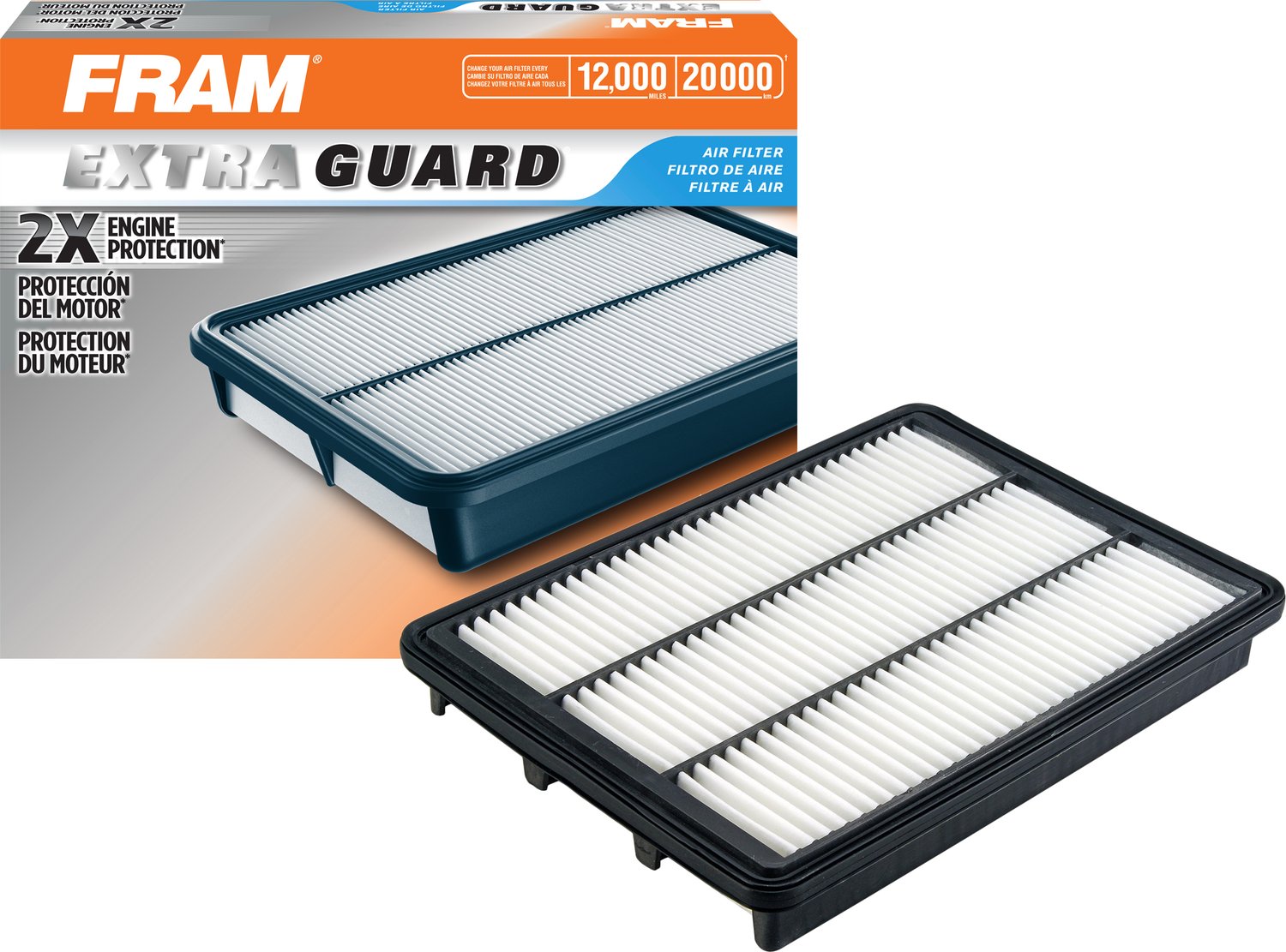 Fram Extra Guard Rigid Rectangular Panel Engine Air Filter Replacement, Easy Install W/Advanced Engine Protection And Optimal Pe